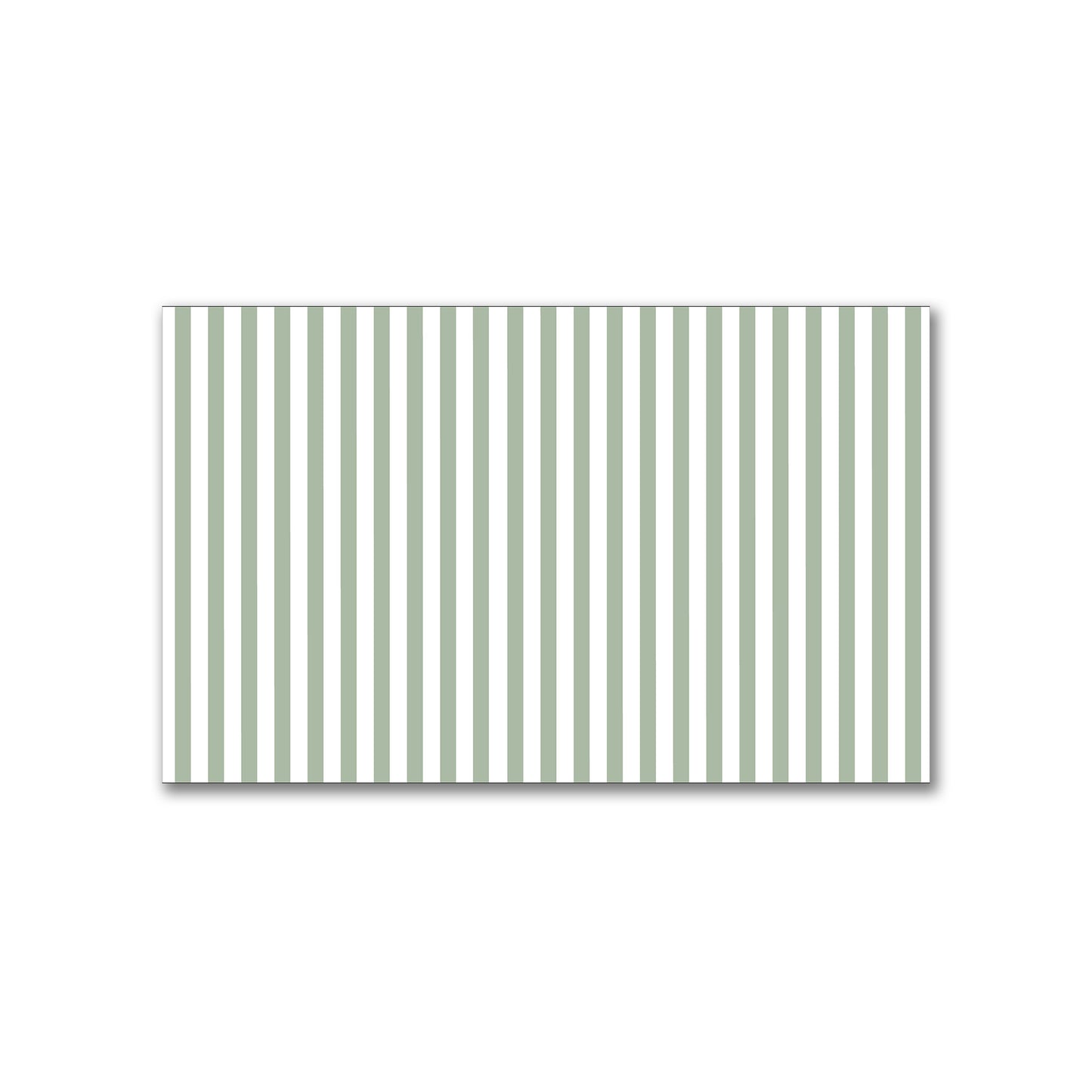 White Spun Polyester Fabric with Thin Green Bars #FASP-1052-241