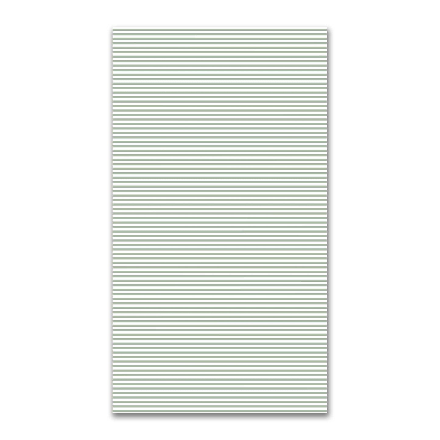 White Spun Polyester Fabric with Thin Green Bars #FASP-1052-241