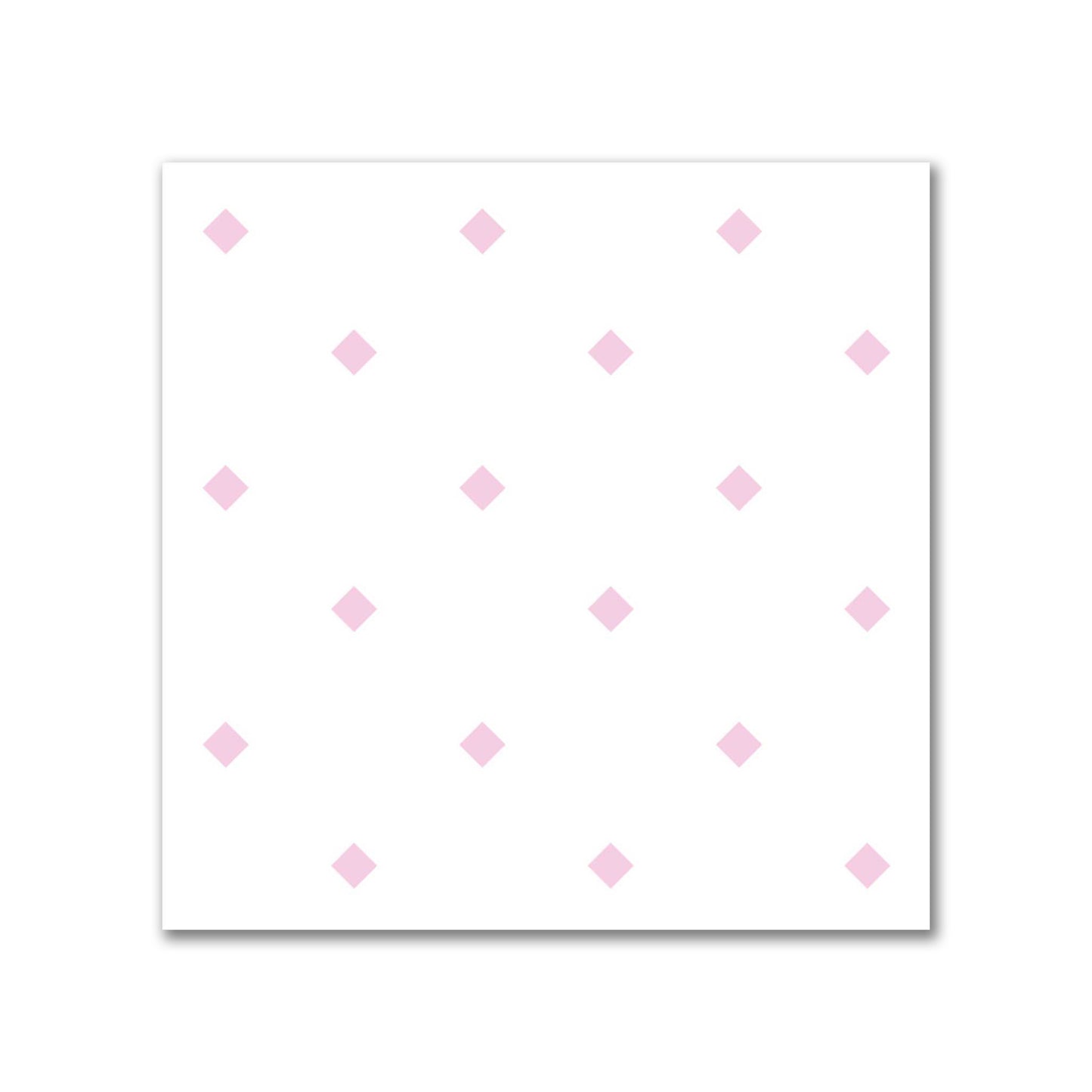 White Spun Polyester Fabric with Pink Diamonds #FASP-1081-101