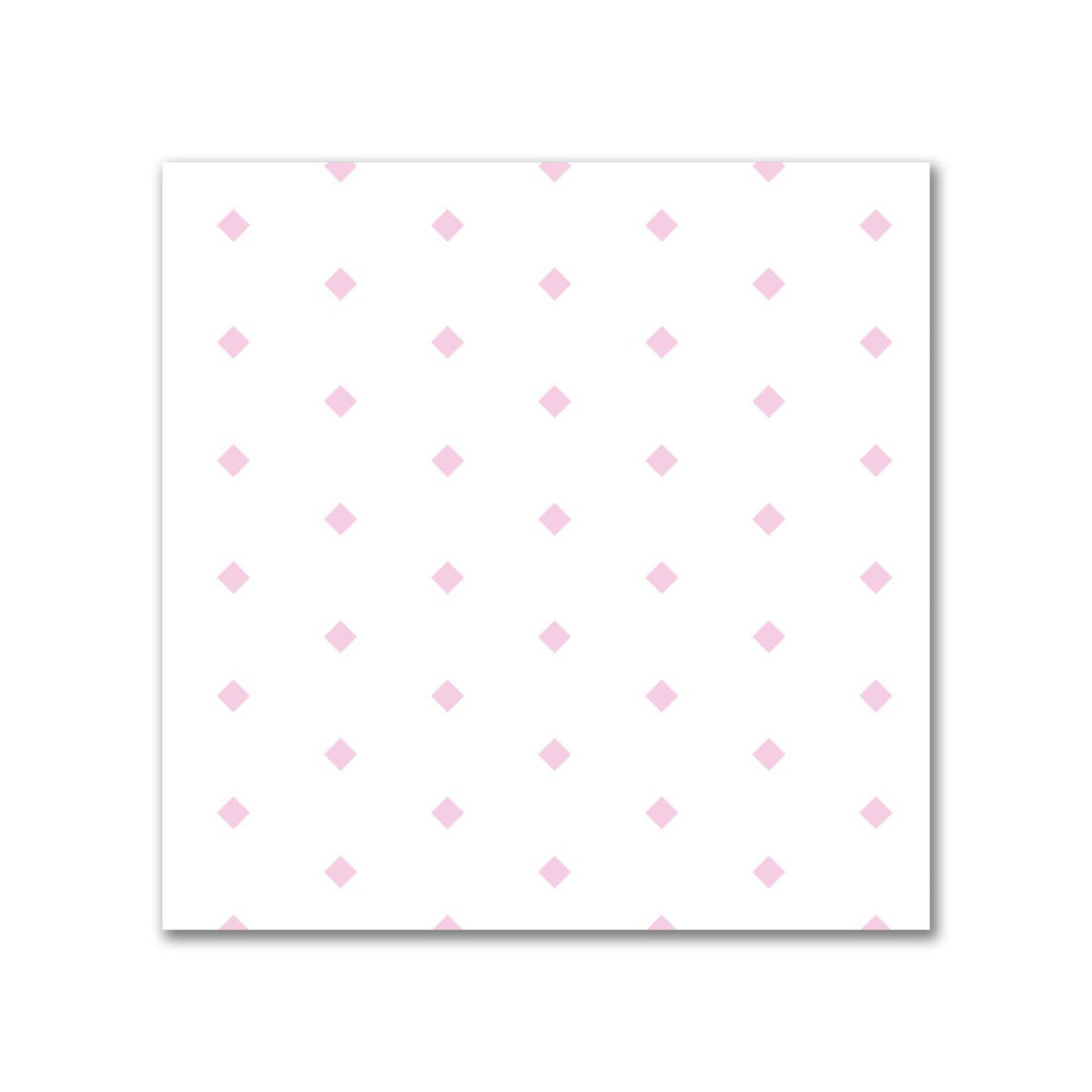 White Spun Polyester Fabric with Fine Pink Diamonds #FASP-1081-111