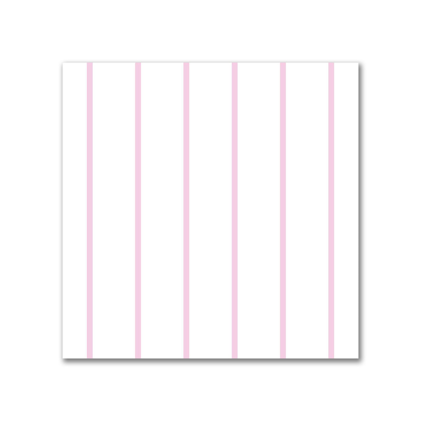 White Spun Polyester Fabric with Fine Pink Stripes #FASP-1081-151