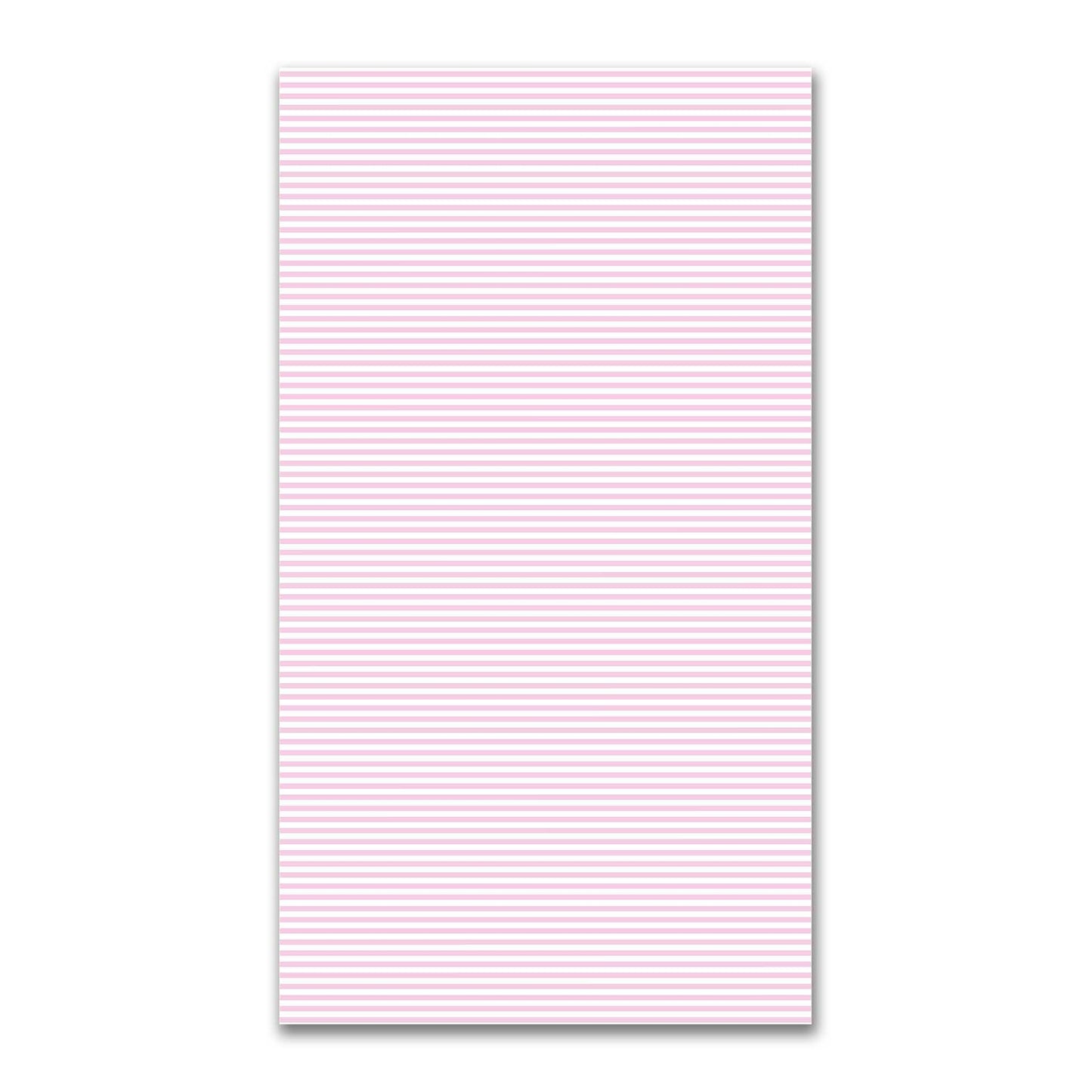White Spun Polyester Fabric with Thin Pink Bars #FASP-1081-241