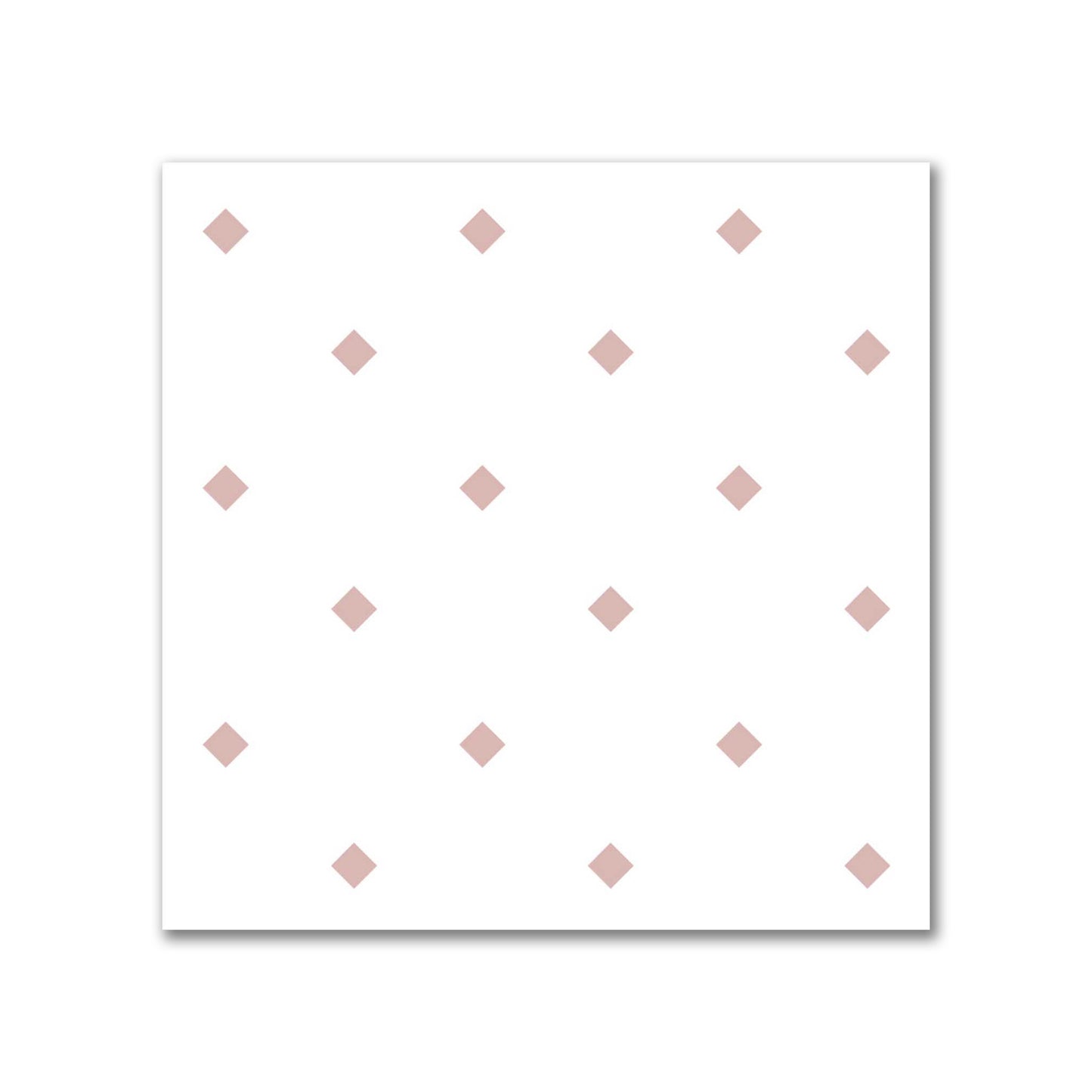 White Spun Polyester Fabric with Salmon Diamonds #FASP-1139-101