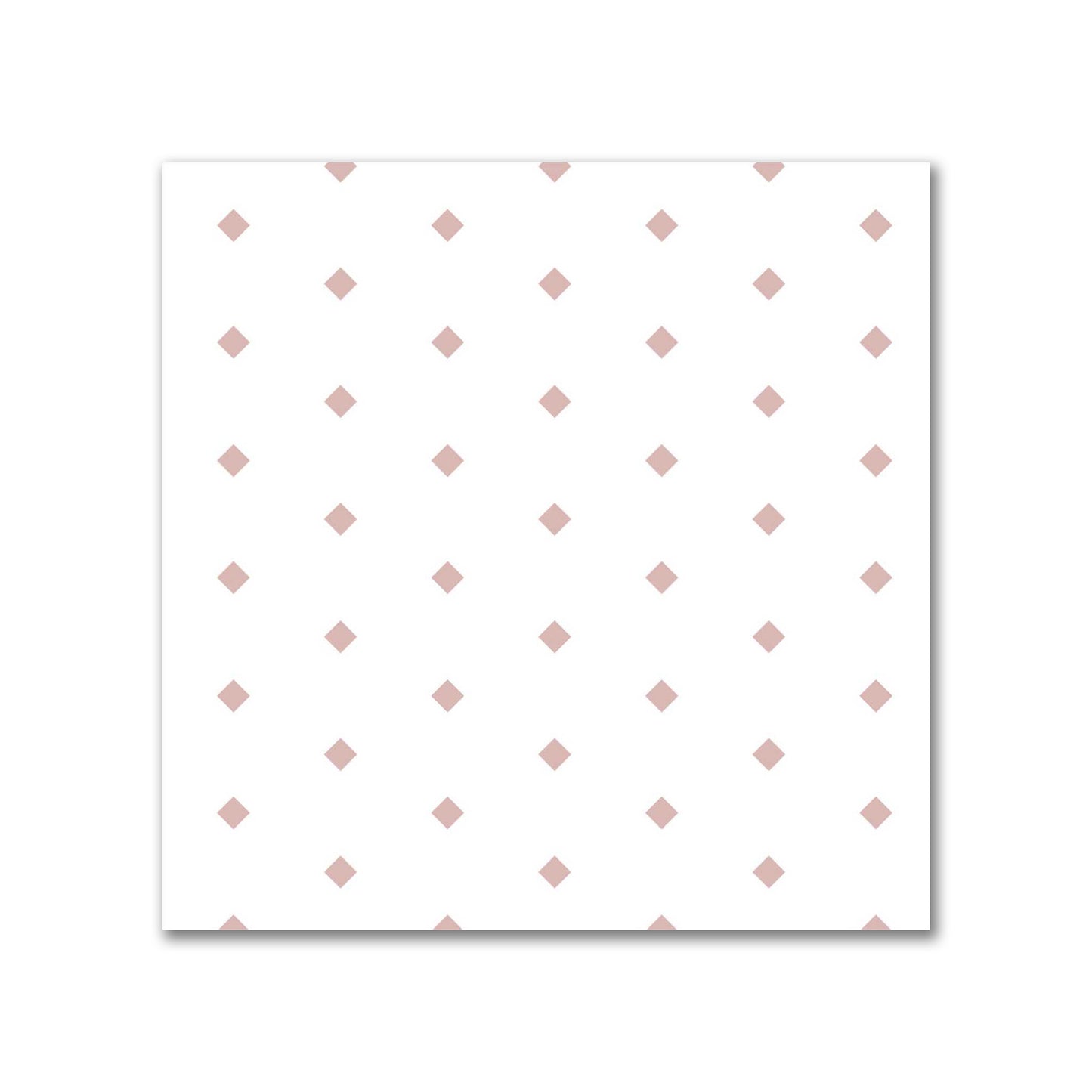 White Spun Polyester Fabric with Fine Salmon Diamonds #FASP-1139-111