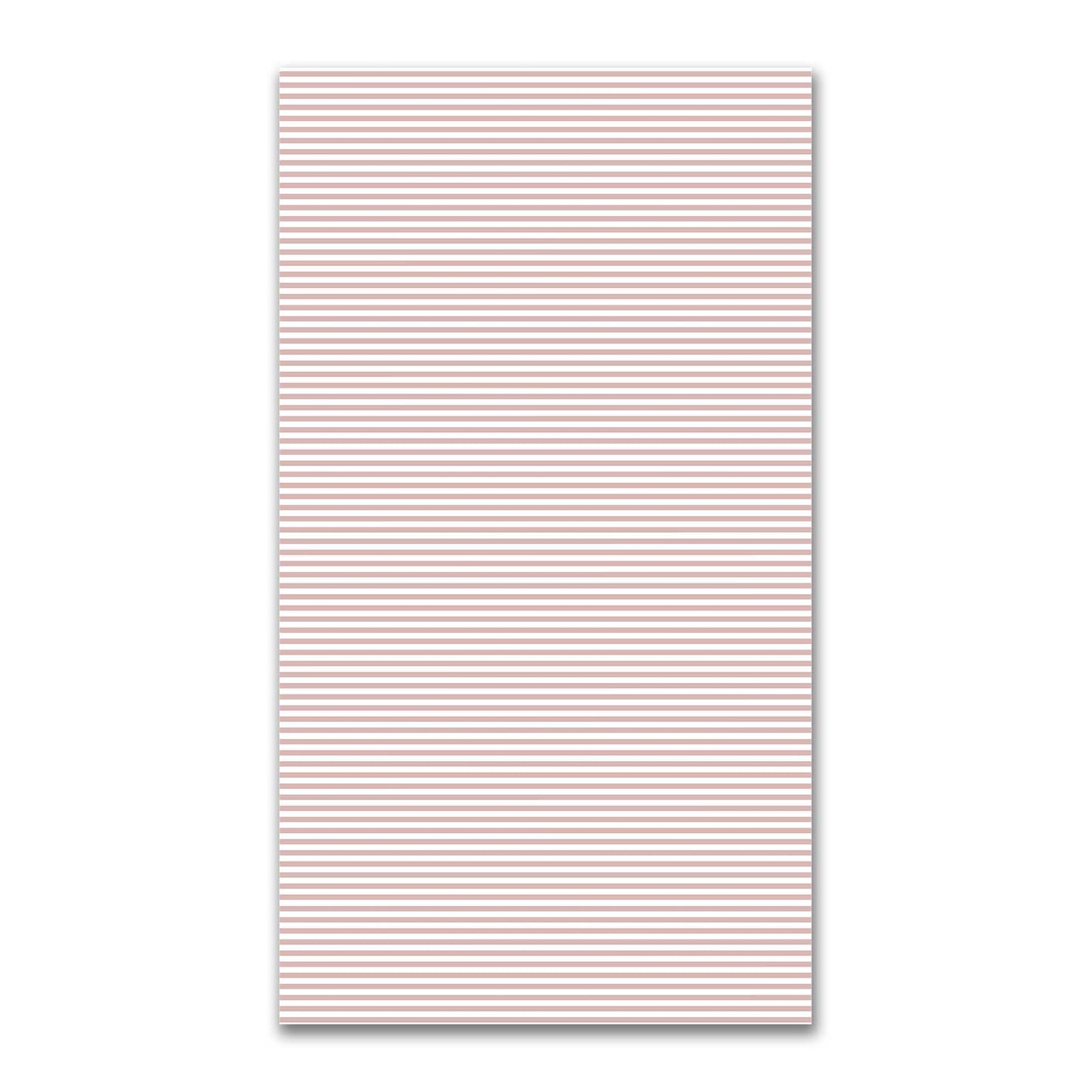 White Spun Polyester Fabric with Thin Salmon Bars #FASP-1139-241