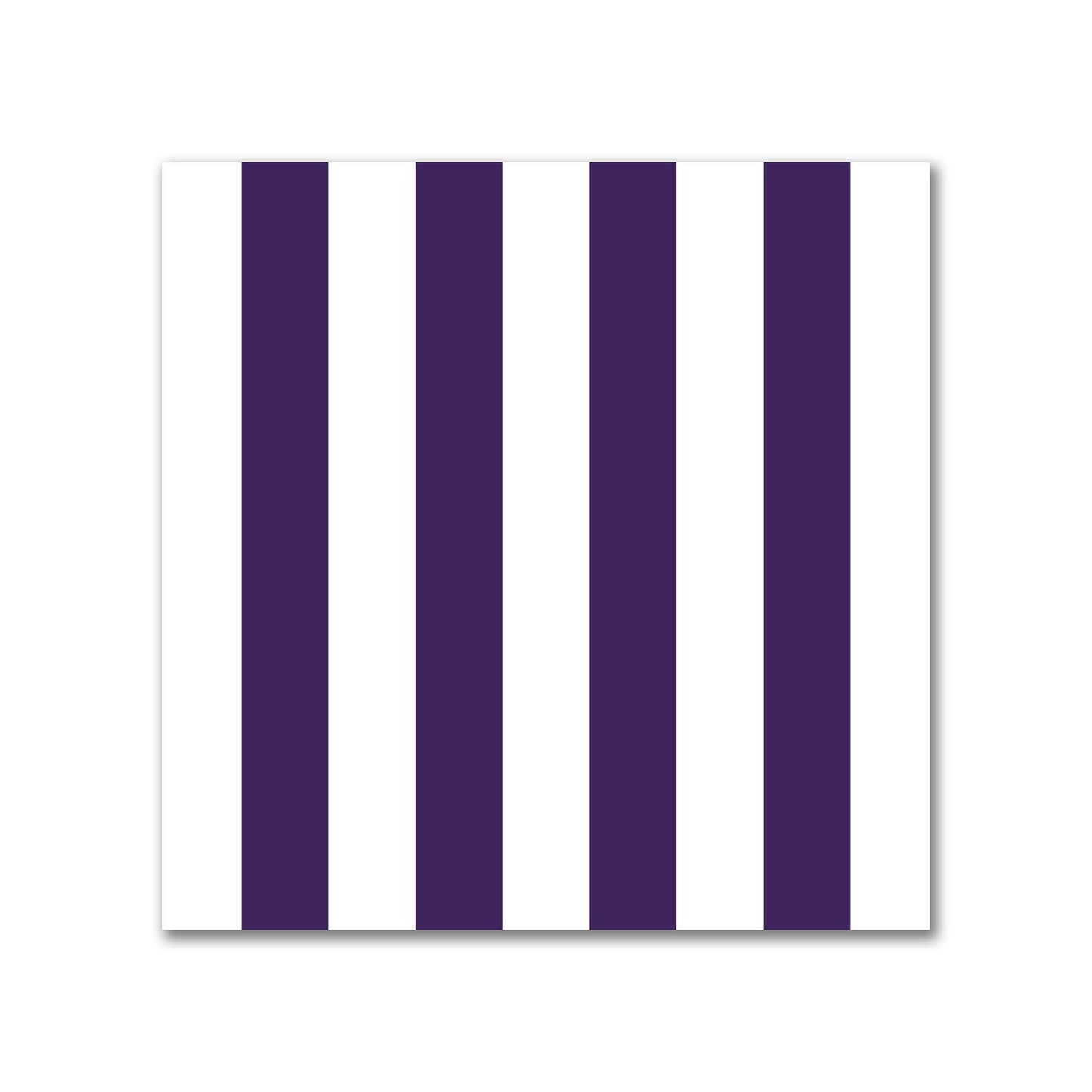 White Spun Polyester Fabric with Purple Bars #FASP-1143-051