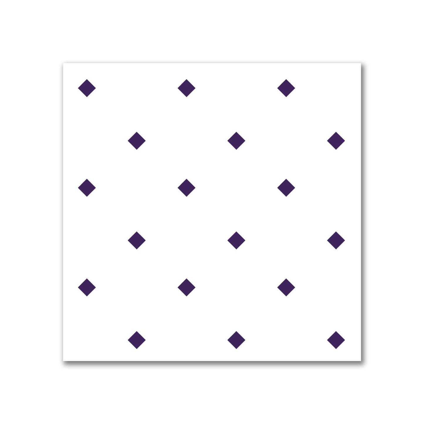 White Spun Polyester Fabric with Purple Diamonds #FASP-1143-101
