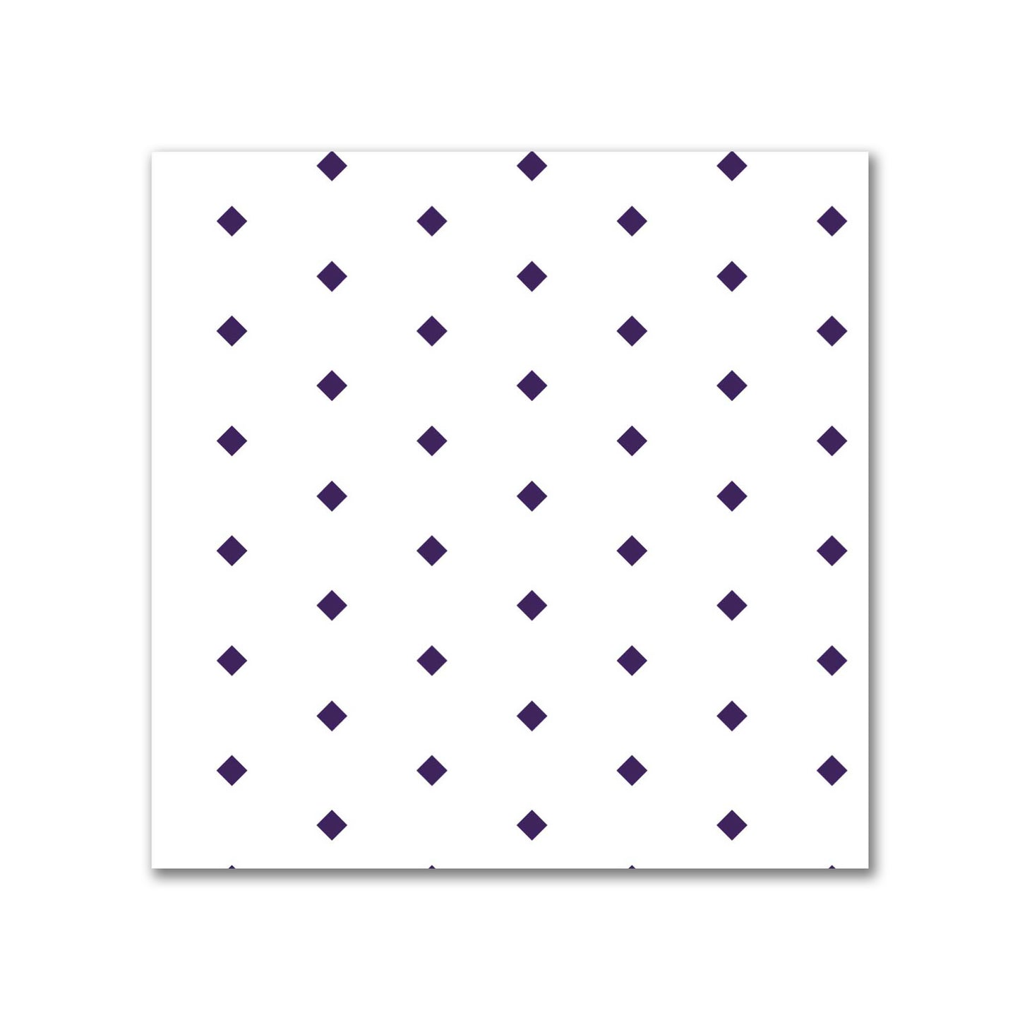 White Spun Polyester Fabric with Fine Purple Diamonds #FASP-1143-111