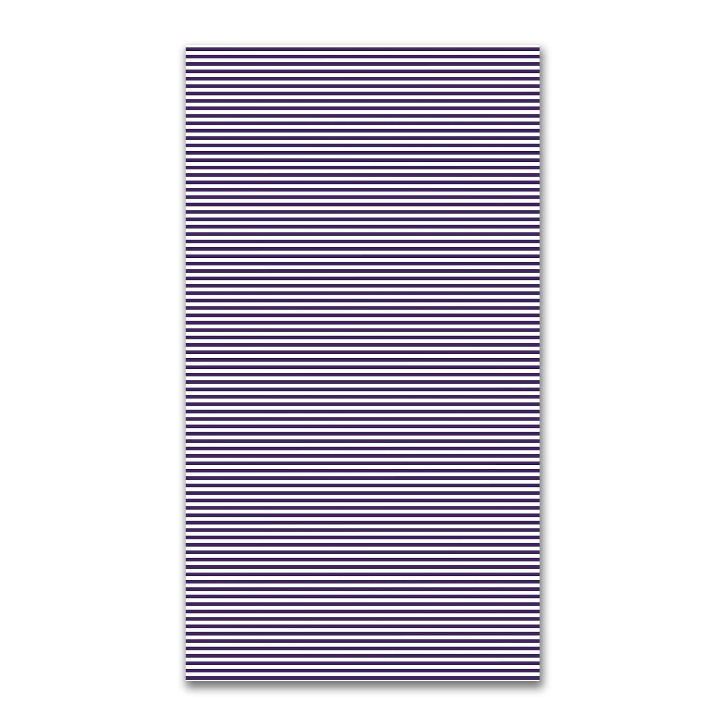 White Spun Polyester Fabric with Thin Purple Bars #FASP-1143-241