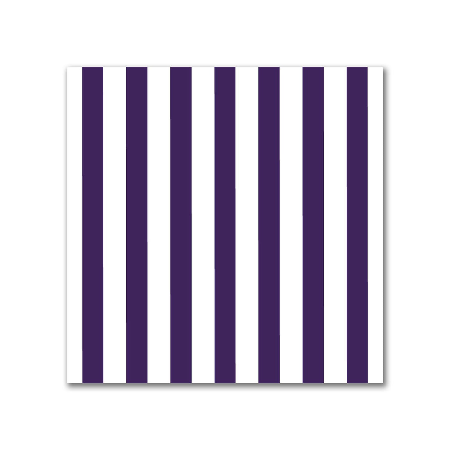White Spun Polyester Fabric with Thin Purple Bars #FASP-1143-241