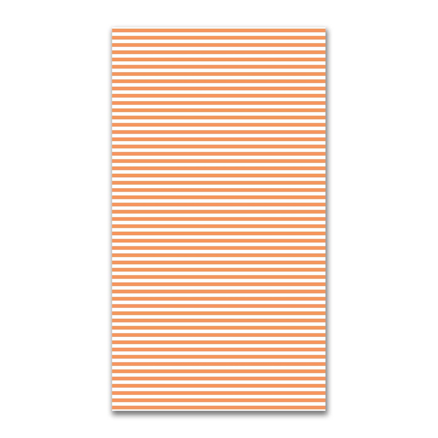 White Spun Polyester Fabric with Orange Bars #FASP-1181-051