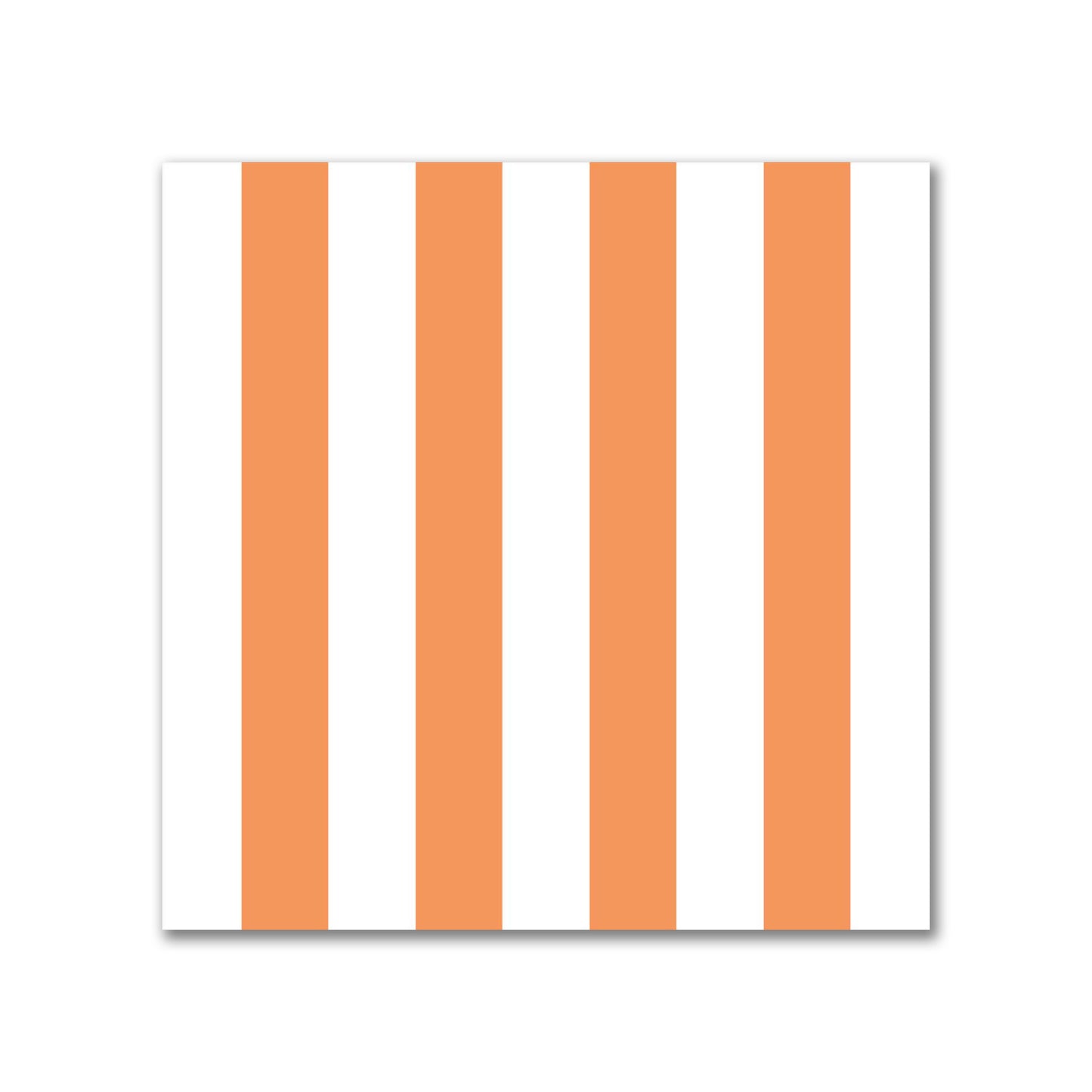 White Spun Polyester Fabric with Orange Bars #FASP-1181-051