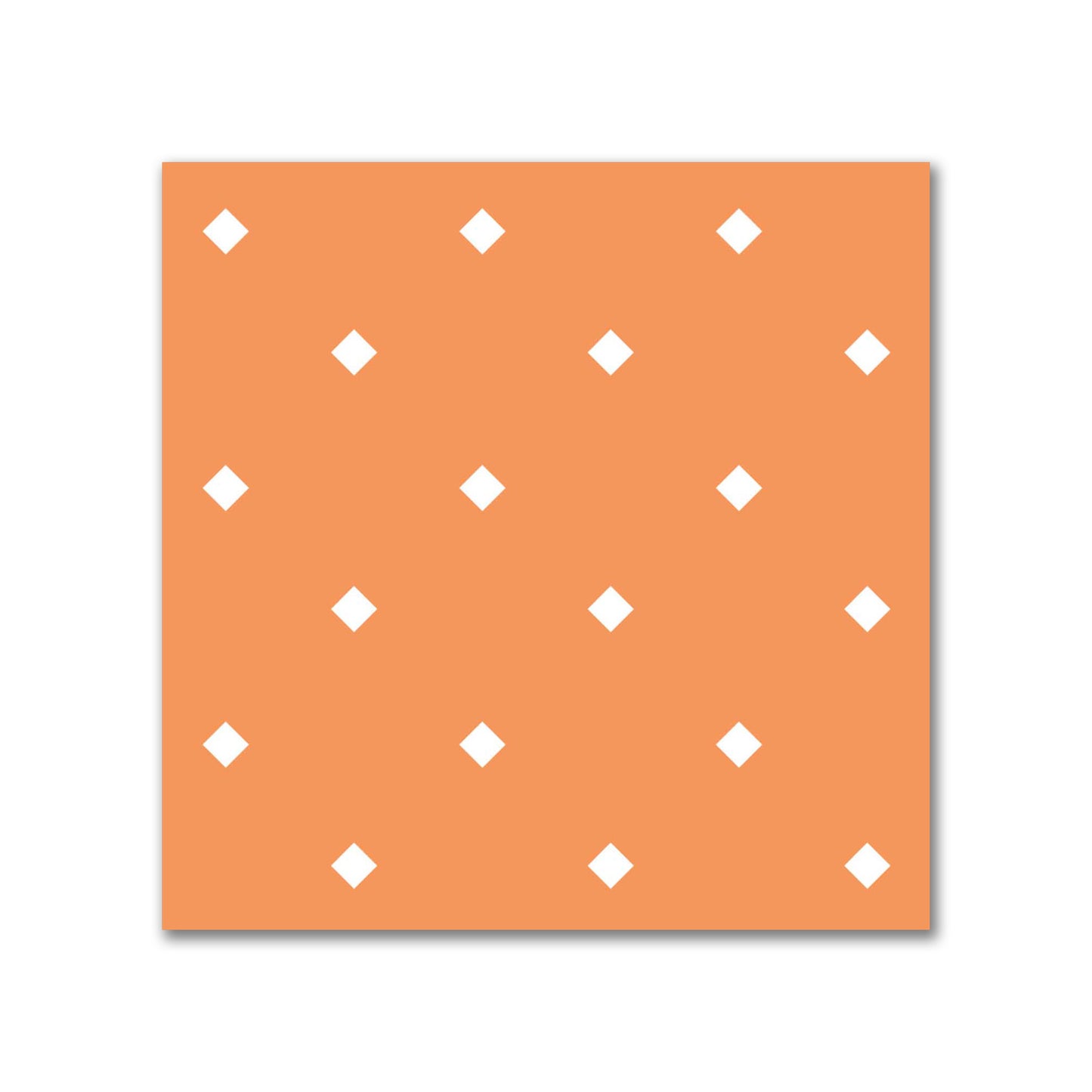 Spun Polyester Fabric with White Diamonds on Orange #FASP-1181-102
