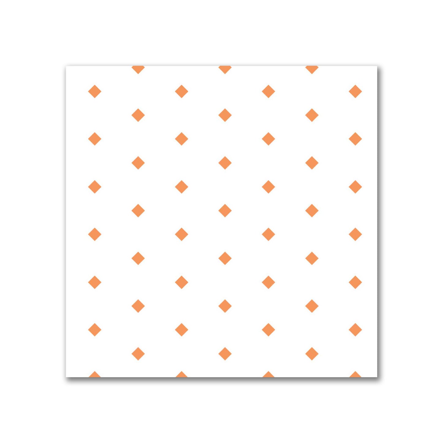 White Spun Polyester Fabric with Fine Orange Diamonds #FASP-1181-111