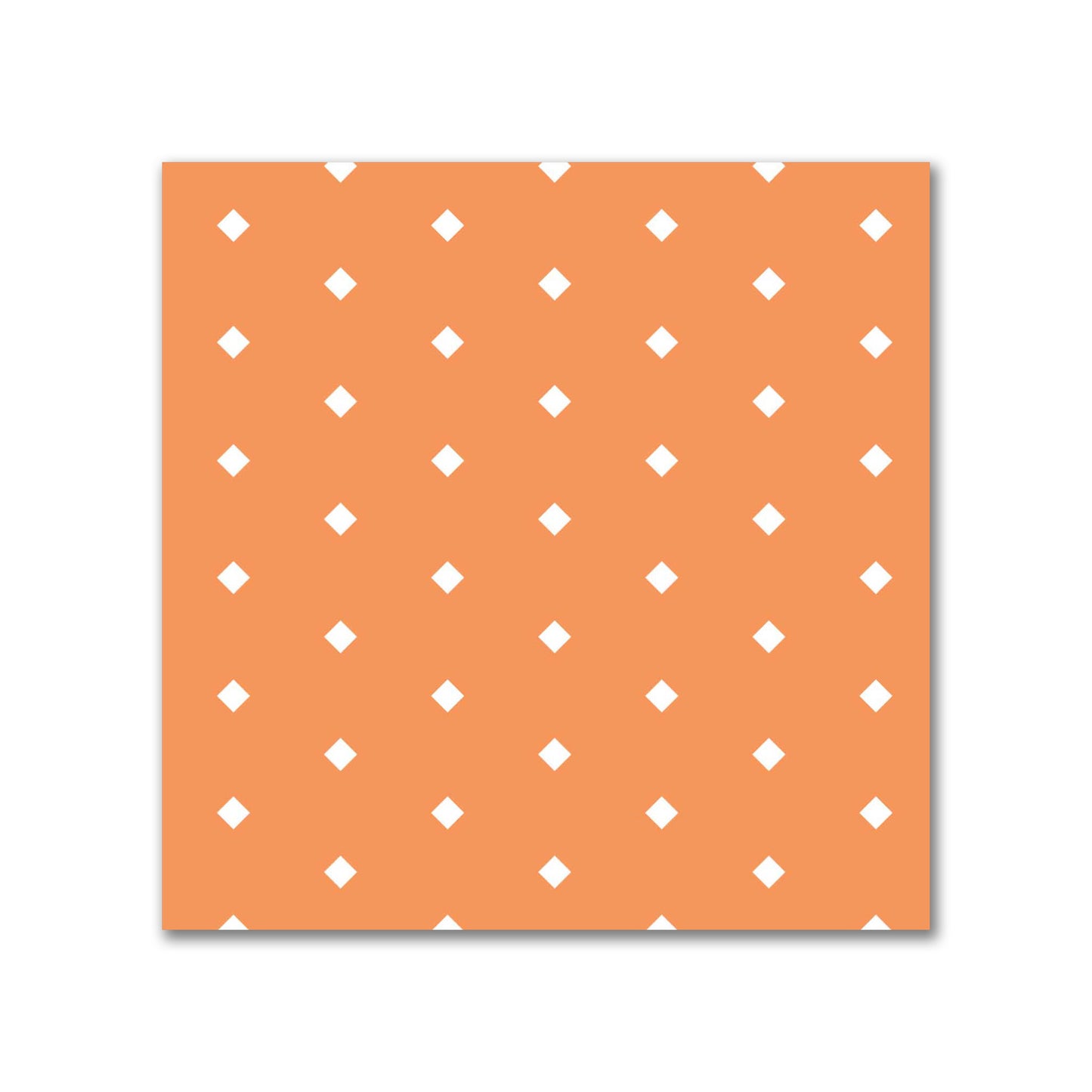 Spun Polyester Fabric with Fine White Diamonds on Orange #FASP-1181-112