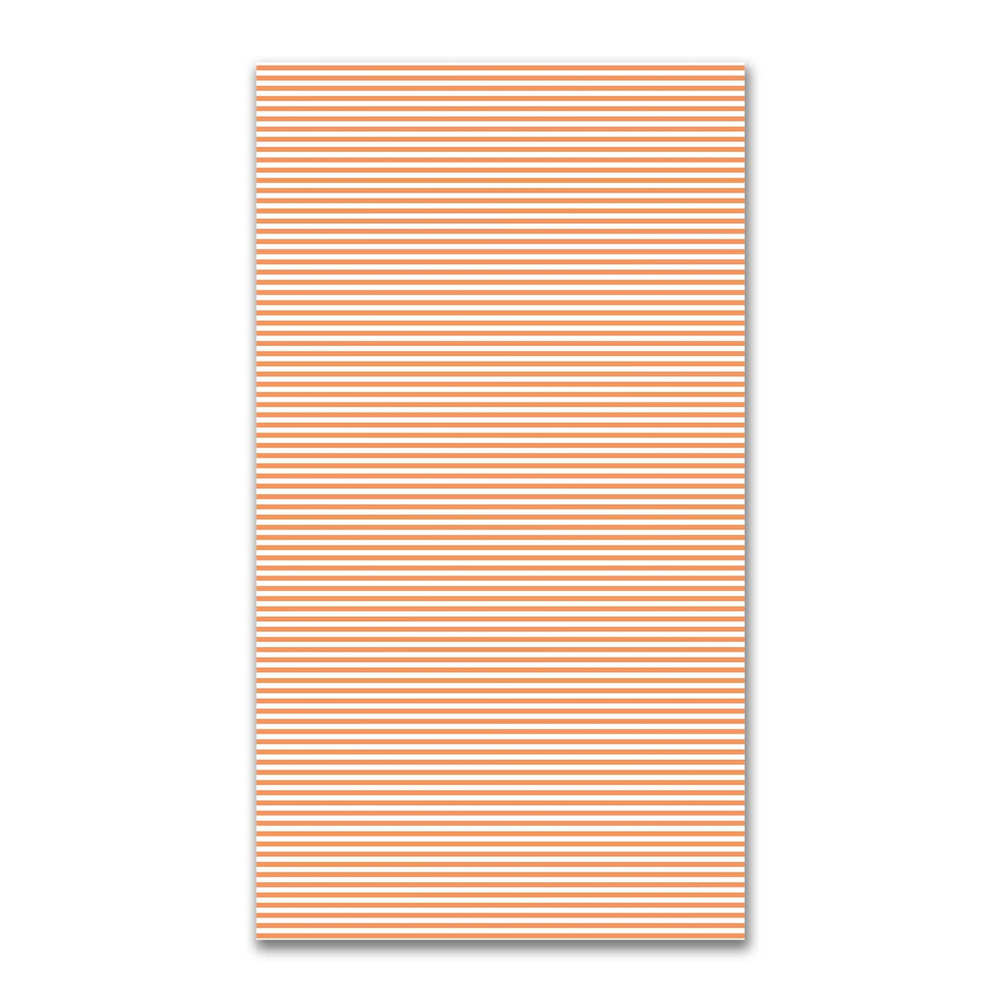 White Spun Polyester Fabric with Thin Orange Bars #FASP-1181-241