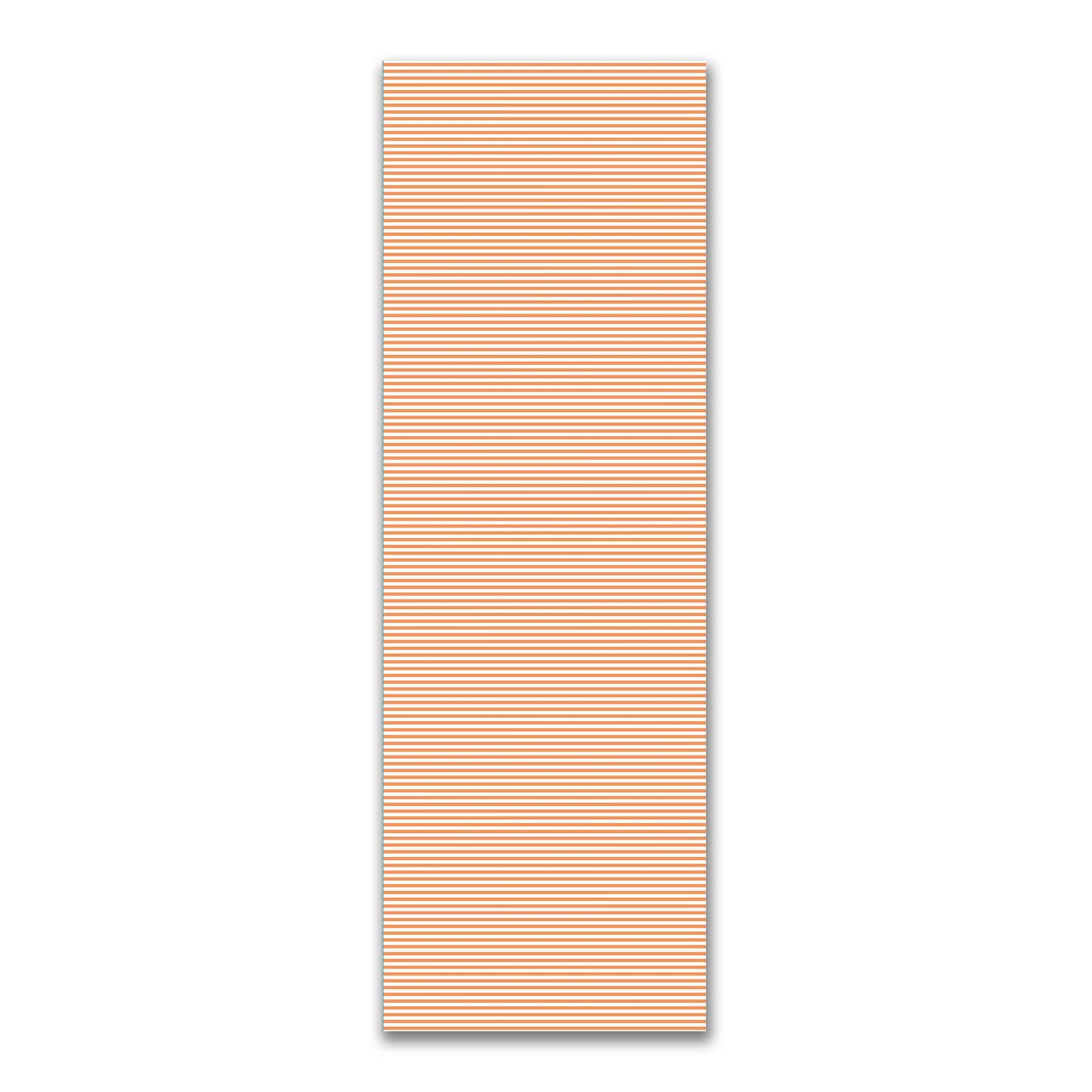 White Spun Polyester Fabric with Thin Orange Bars #FASP-1181-241
