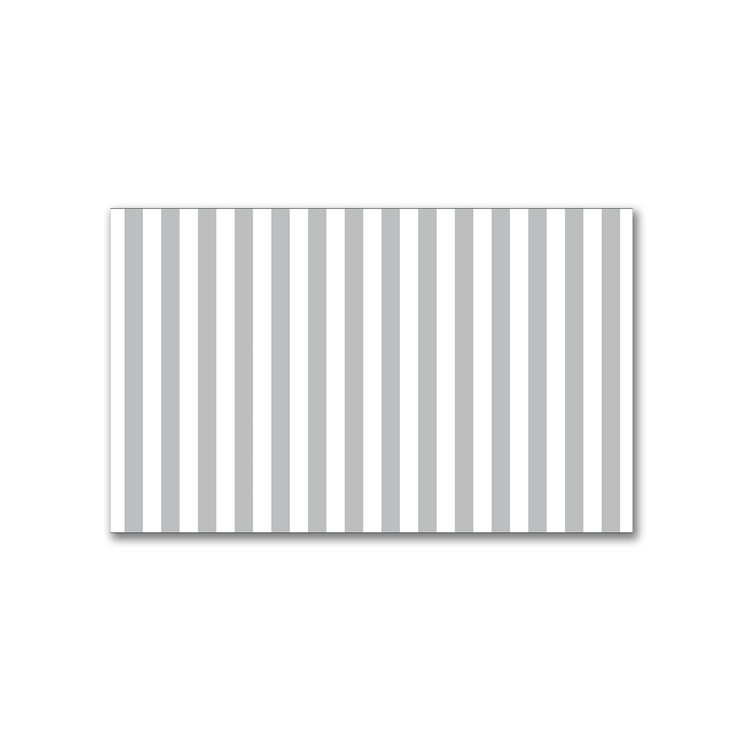 White Spun Polyester Fabric with Grey Bars #FASP-1203-051