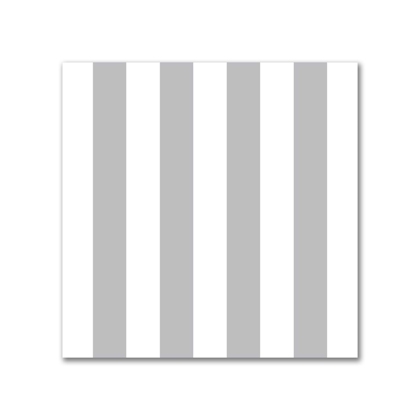 White Spun Polyester Fabric with Grey Bars #FASP-1203-051