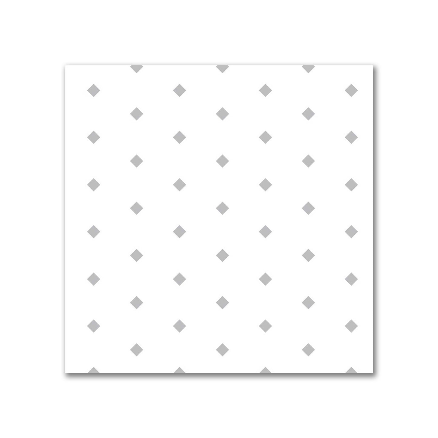 White Spun Polyester Fabric with Fine Grey Diamonds #FASP-1203-111