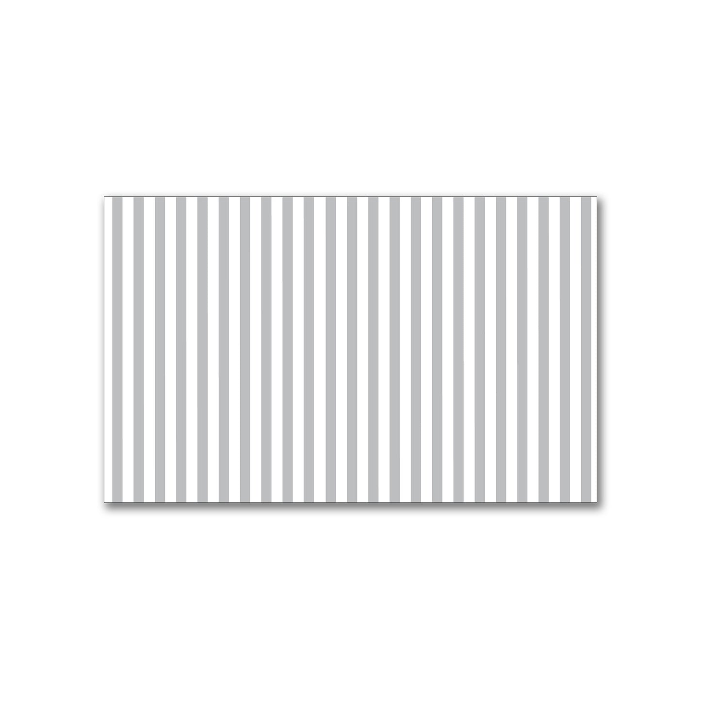 White Spun Polyester Fabric with Thin Grey Bars #FASP-1203-241