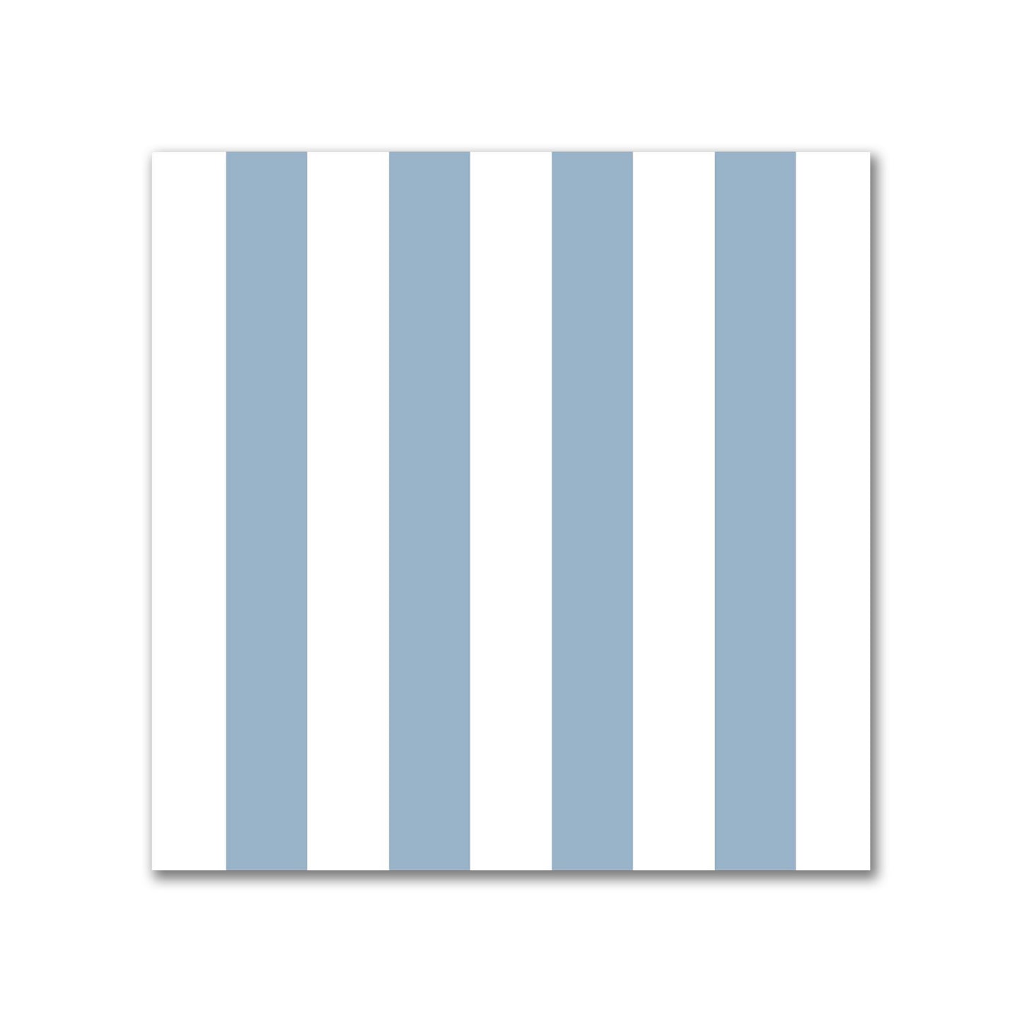 White Spun Polyester Fabric with Blue Bars #FASP-1231-051