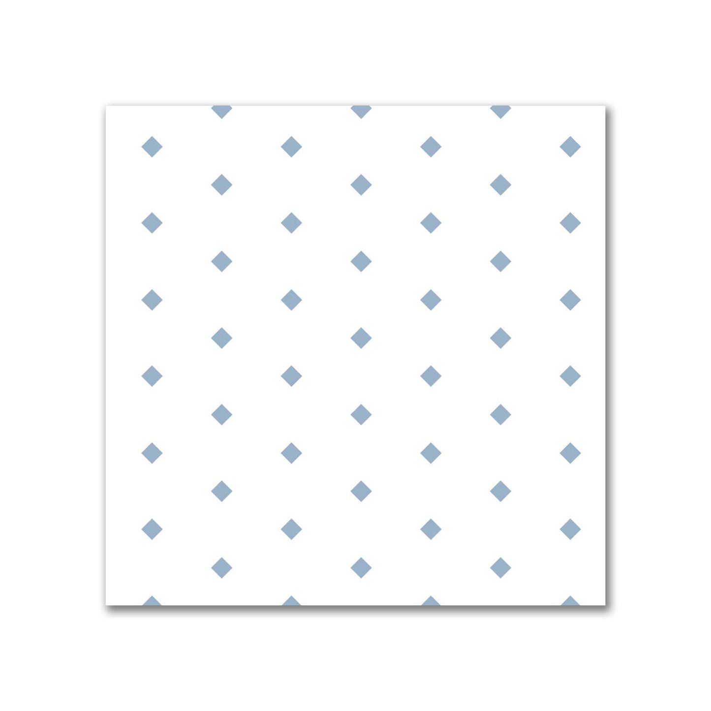 White Spun Polyester Fabric with Fine Blue Diamonds #FASP-1231-111