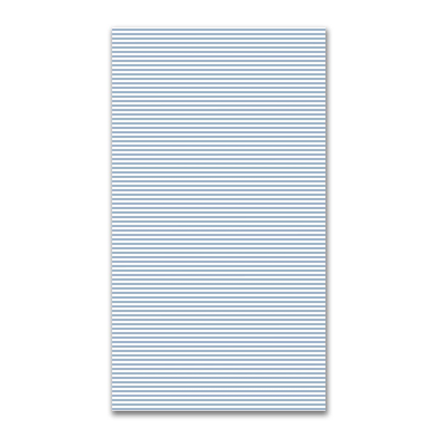 White Spun Polyester Fabric with Thin Blue Bars #FASP-1231-241