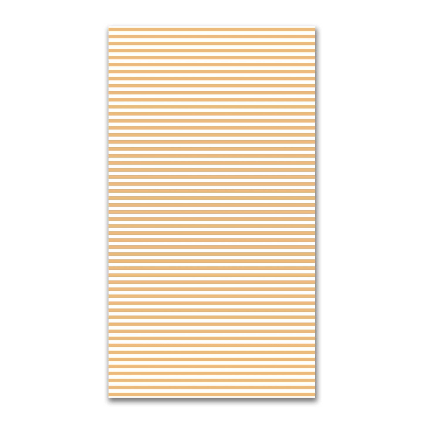 White Spun Polyester Fabric with Orange Bars #FASP-1232-051