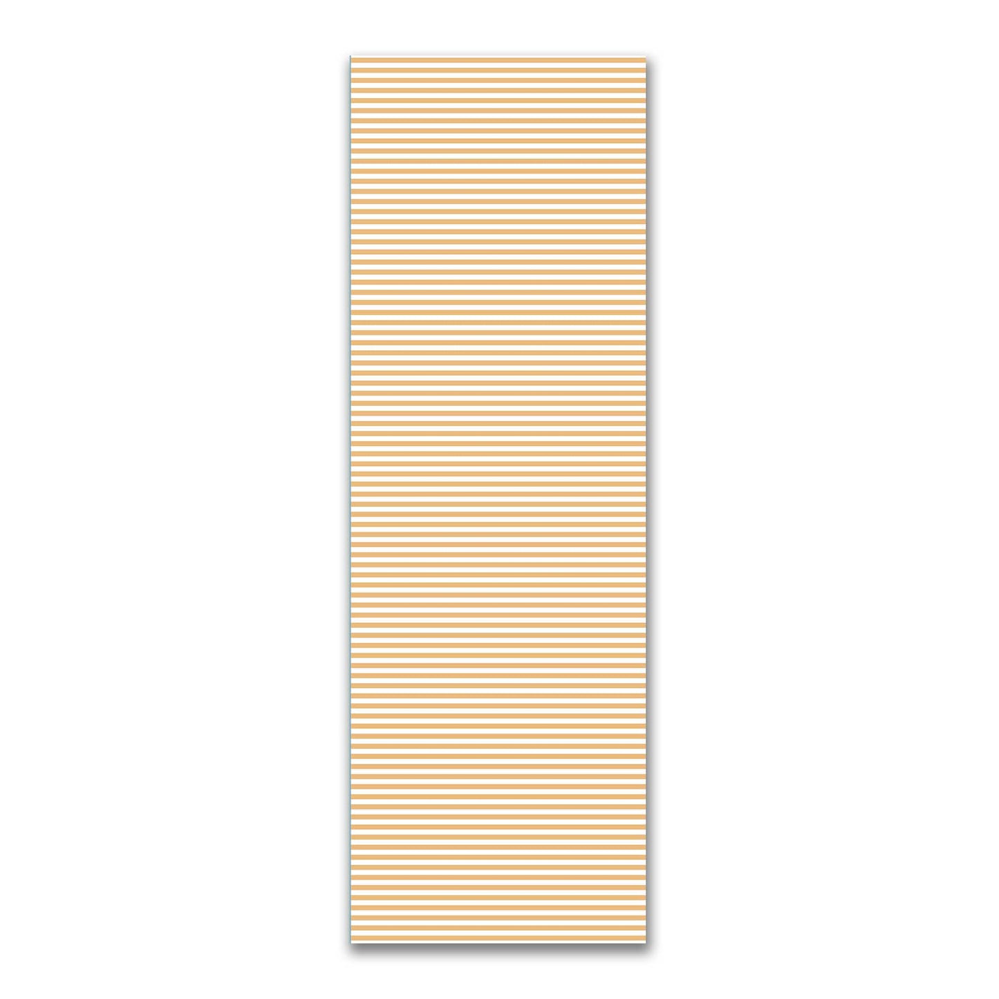 White Spun Polyester Fabric with Orange Bars #FASP-1232-051