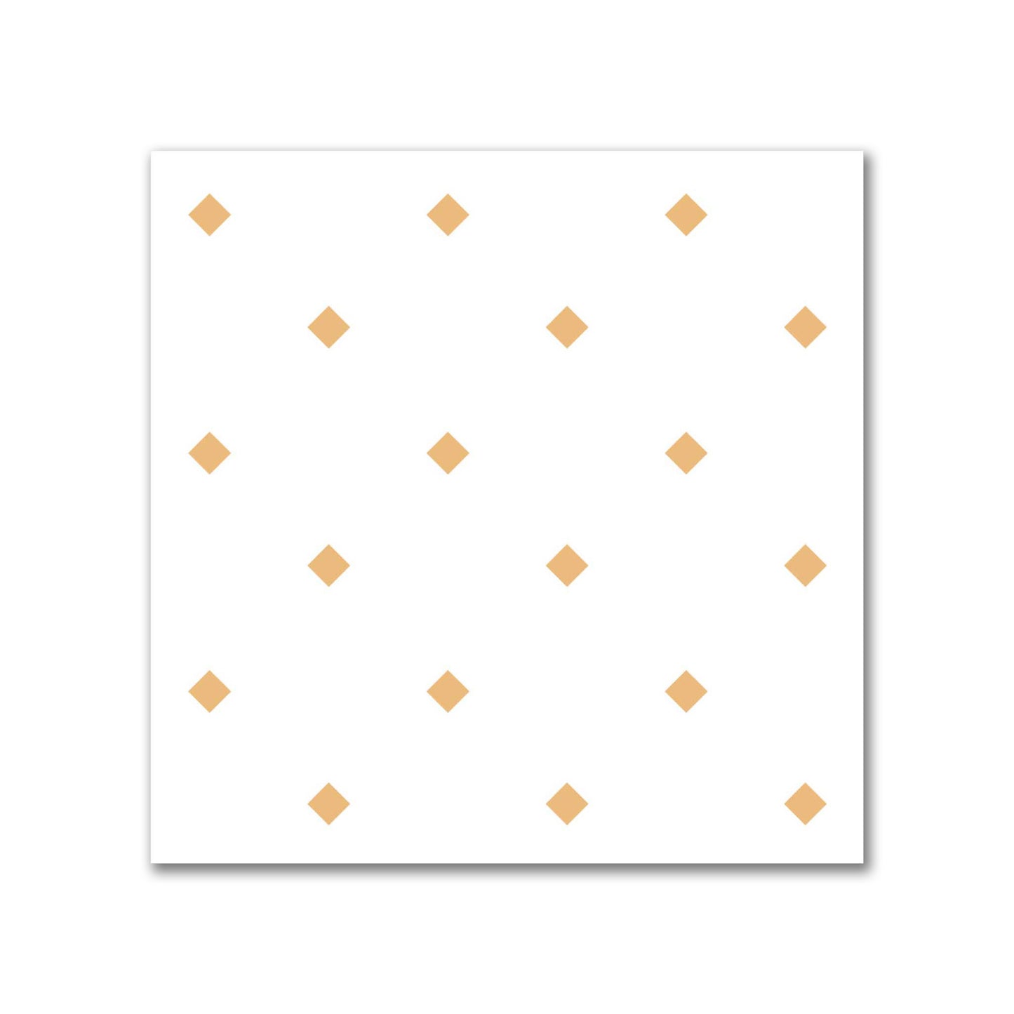 White Spun Polyester Fabric with Orange Diamonds #FASP-1232-101