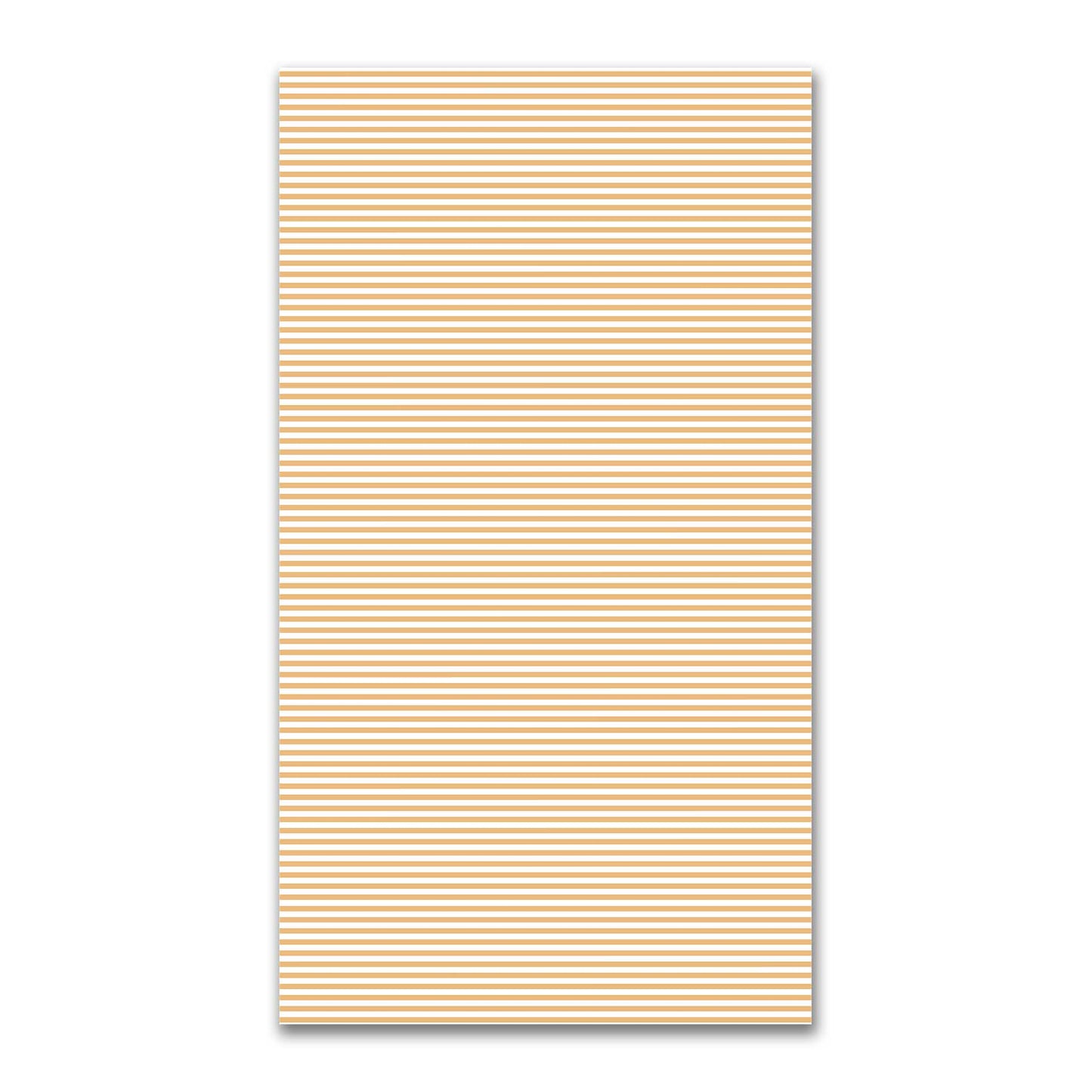 White Spun Polyester Fabric with Thin Orange Bars #FASP-1232-241