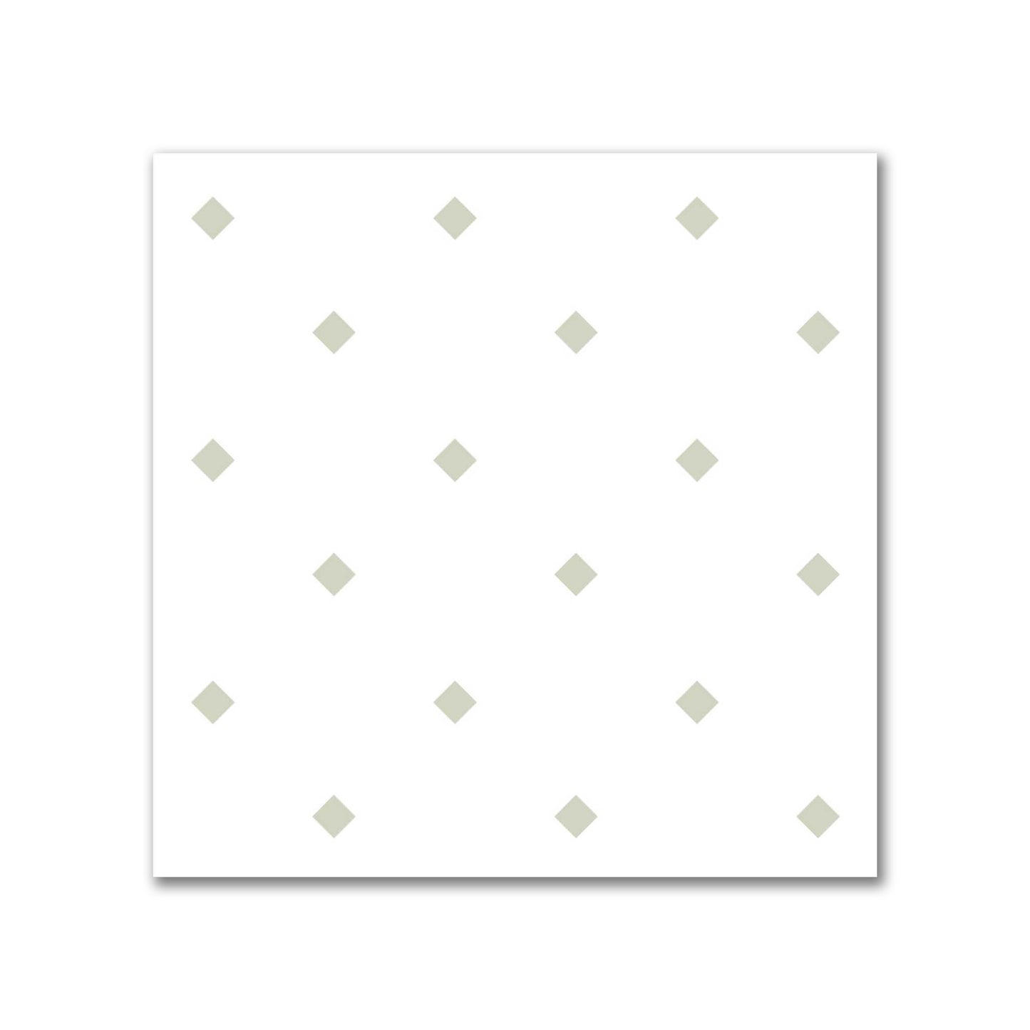 White Spun Polyester Fabric with Pale Green Diamonds #FASP-1241-101