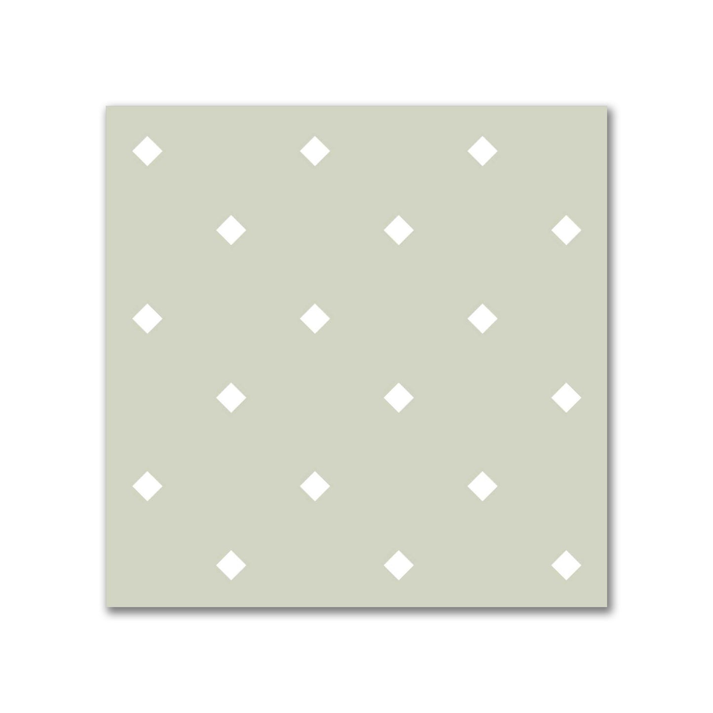 Spun Polyester Fabric with White Diamonds on Pale Green #FASP-1241-102