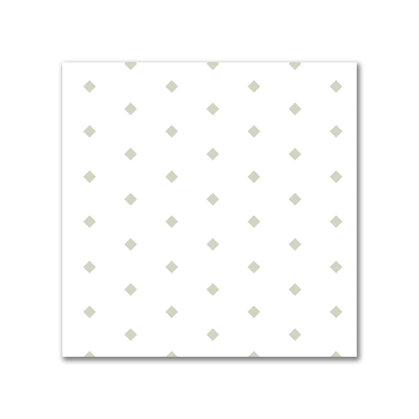White Spun Polyester Fabric with Fine Pale Green Diamonds #FASP-1241-111