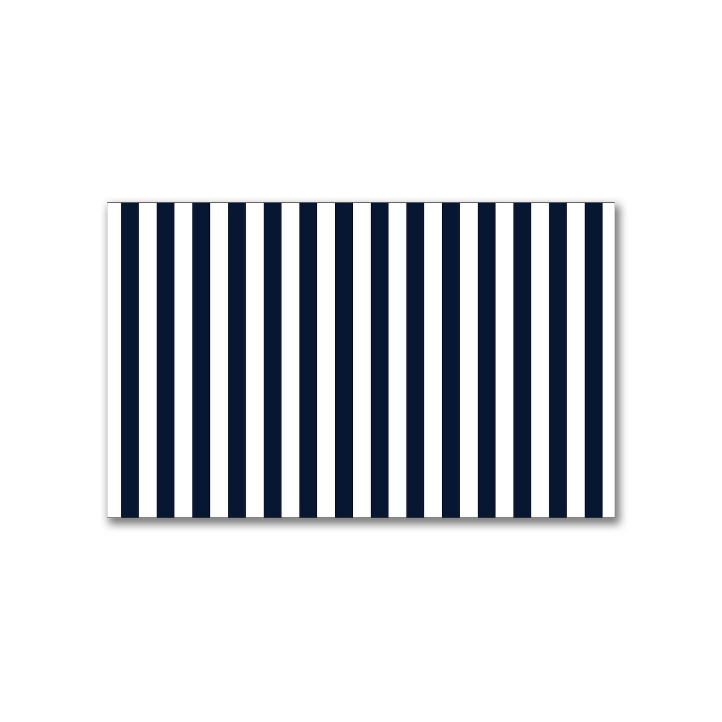 White Spun Polyester Fabric with Navy Blue Bars #FASP-1271-051