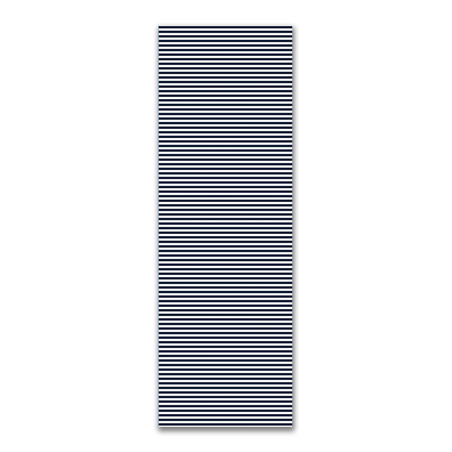 White Spun Polyester Fabric with Navy Blue Bars #FASP-1271-051