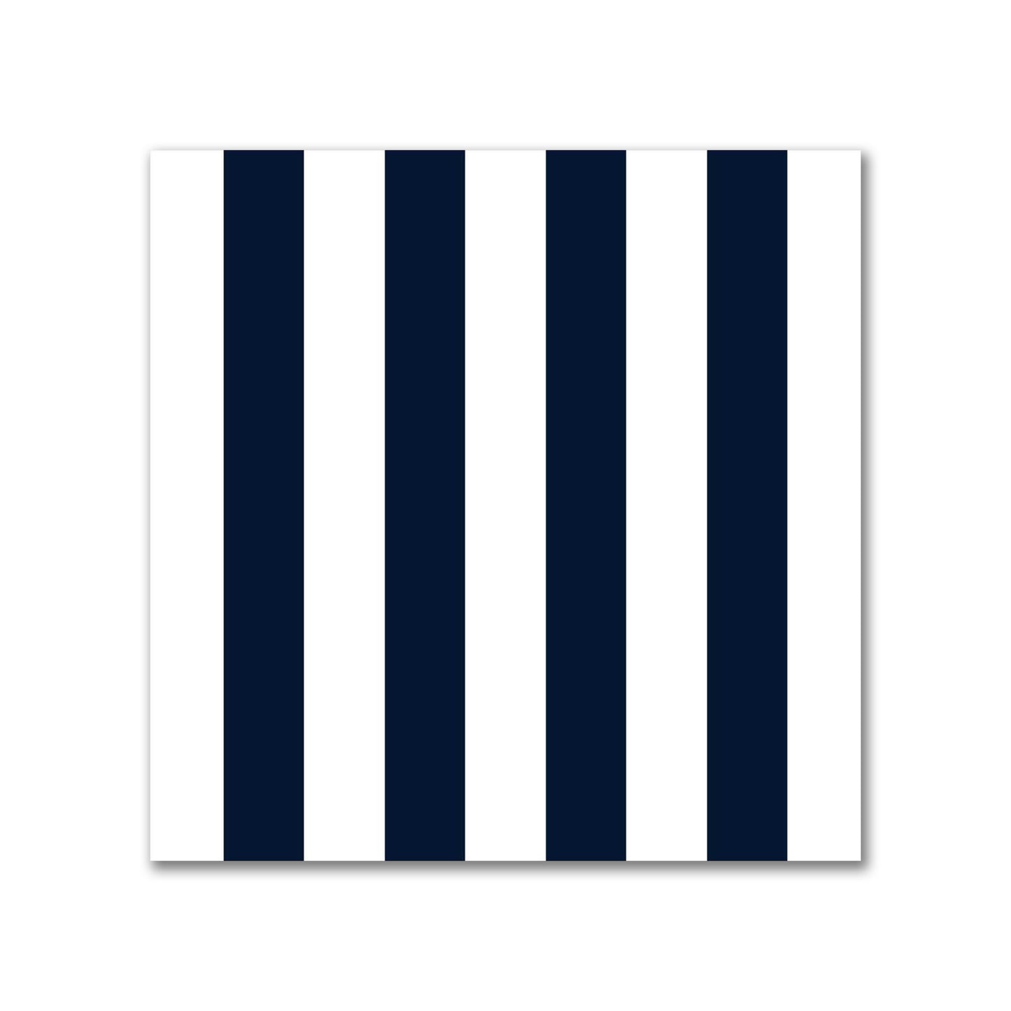 White Spun Polyester Fabric with Navy Blue Bars #FASP-1271-051