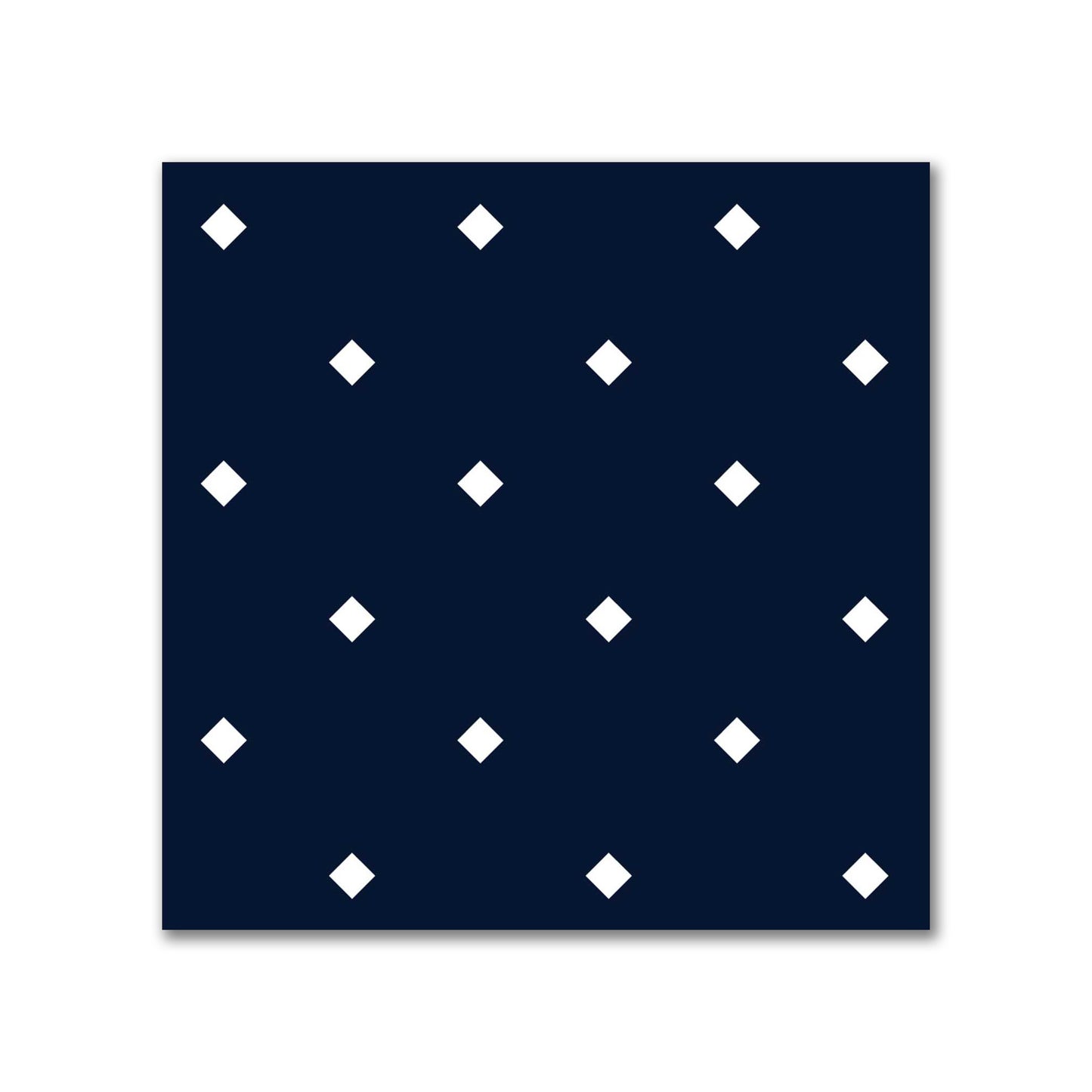Spun Polyester Fabric with Off-white Diamonds on Navy Blue #FASP-1271-102