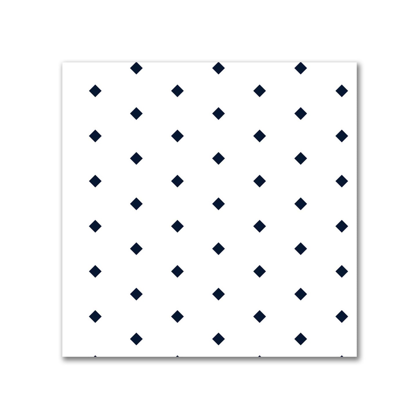 White Spun Polyester Fabric with Fine Navy Blue Diamonds #FASP-1271-111