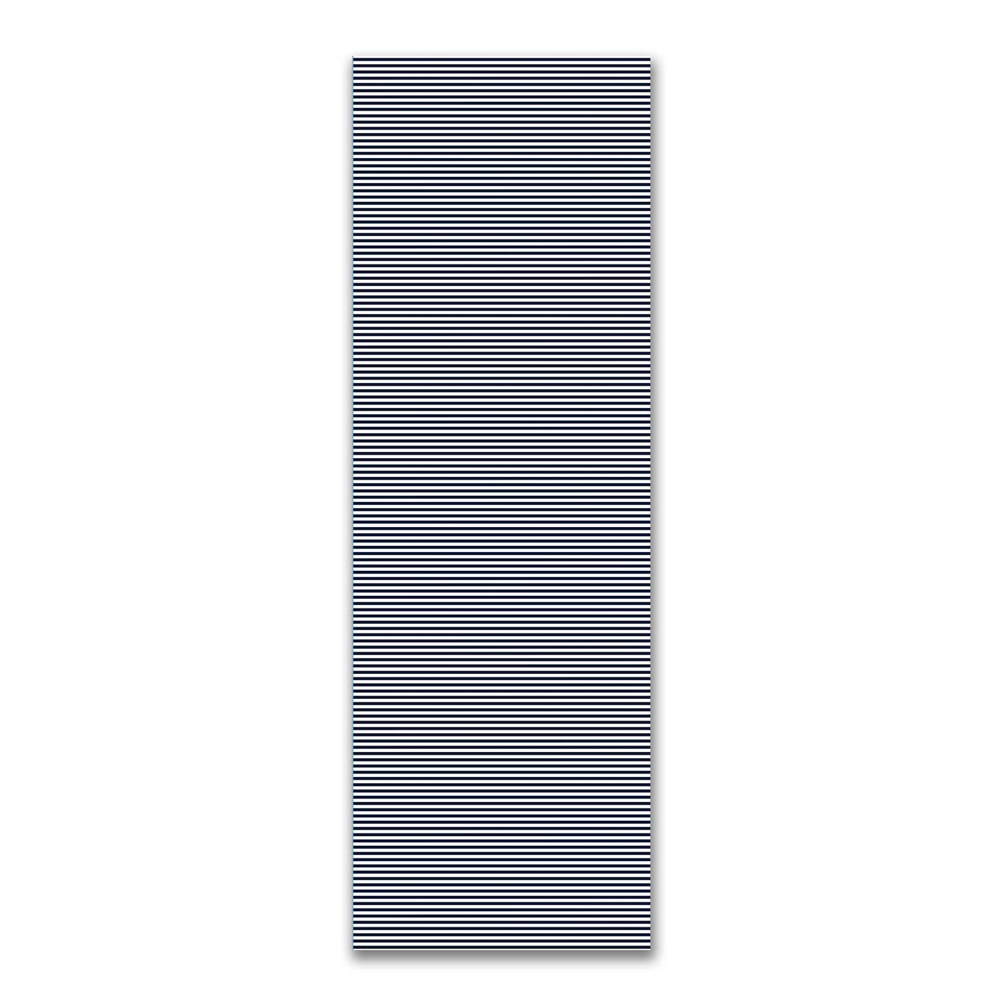 White Spun Polyester Fabric with Thin Navy Blue Bars #FASP-1271-241