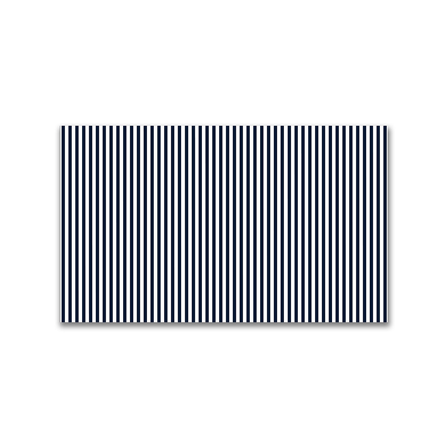 White Spun Polyester Fabric with Thin Navy Blue Bars #FASP-1271-241