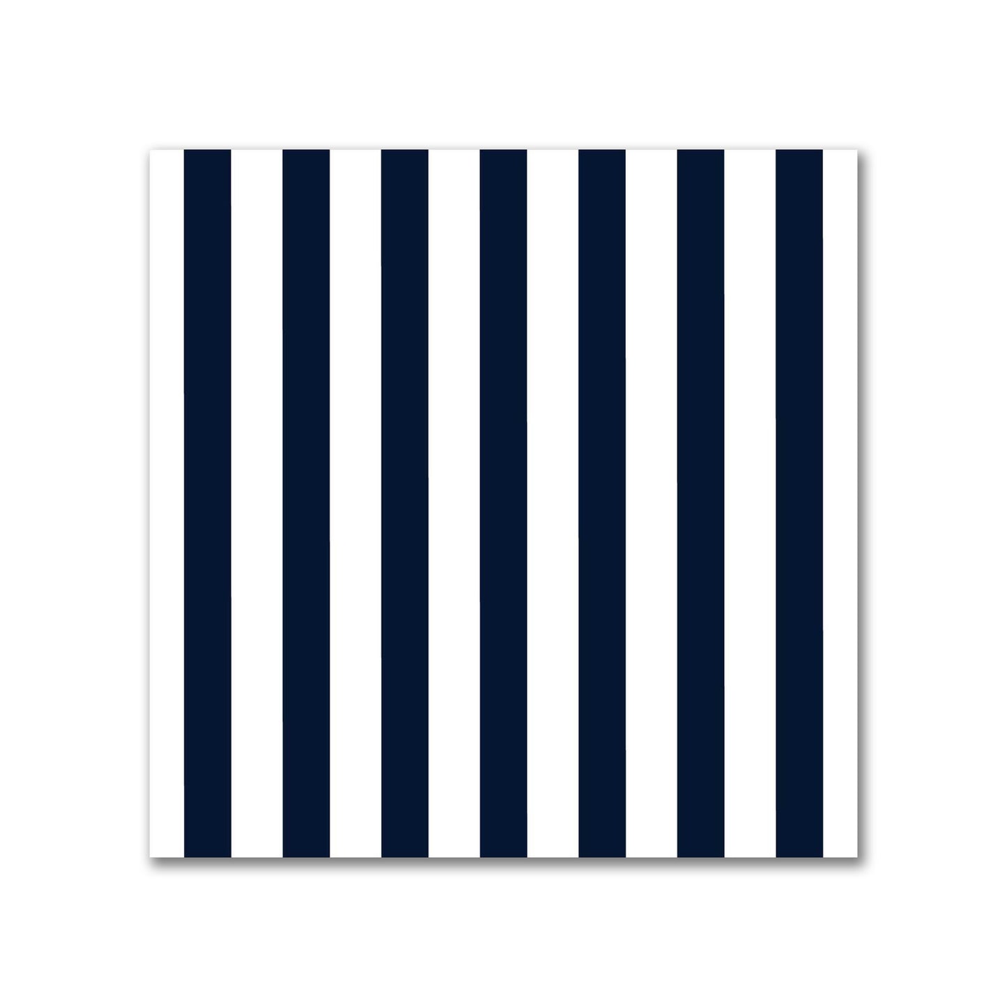 White Spun Polyester Fabric with Thin Navy Blue Bars #FASP-1271-241