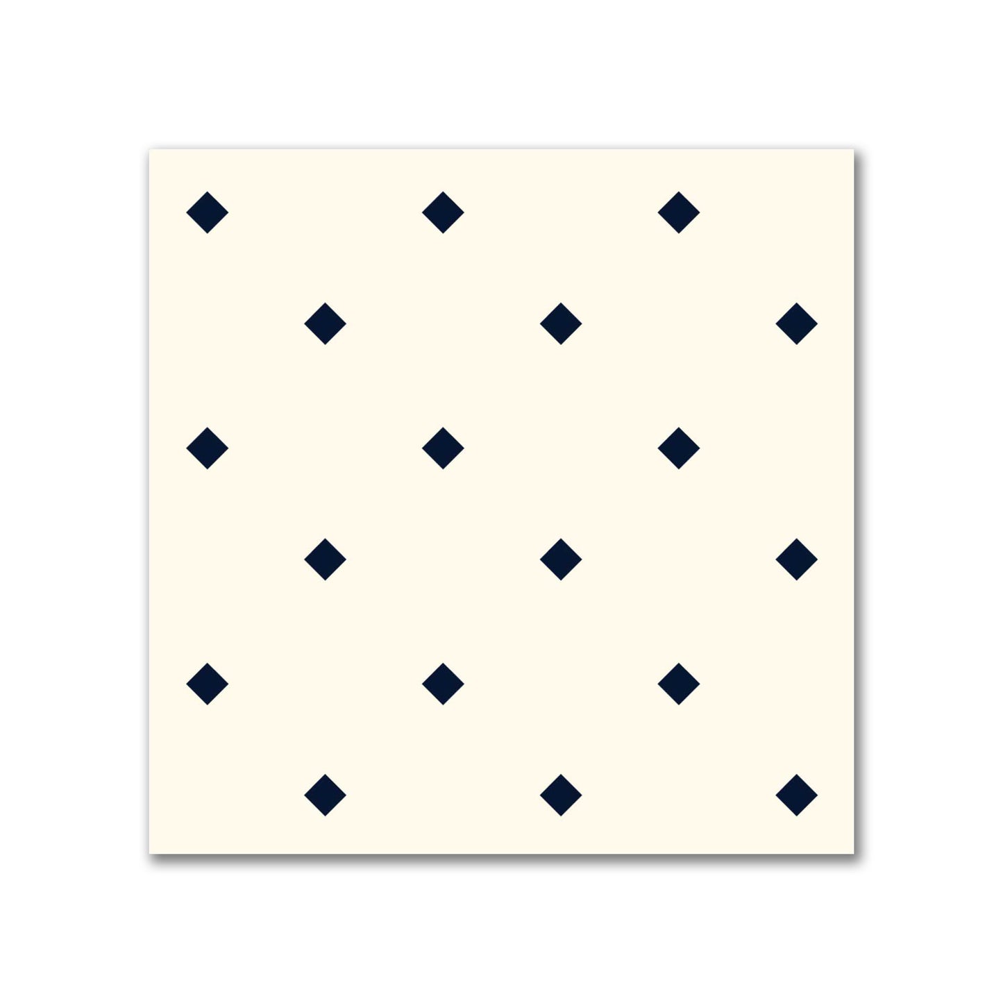 Spun Polyester Fabric with Navy Blue Diamonds on Pale Cream #FASP-1273-101