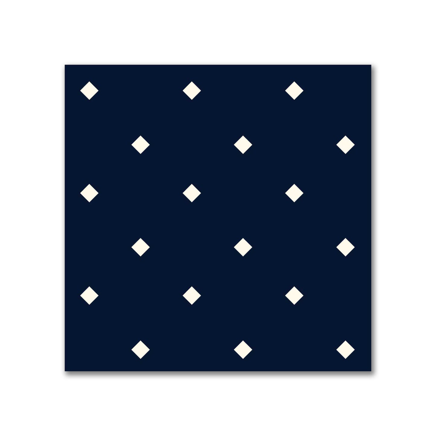 Spun Polyester Fabric with Pale Cream Diamonds on Navy Blue #FASP-1273-102