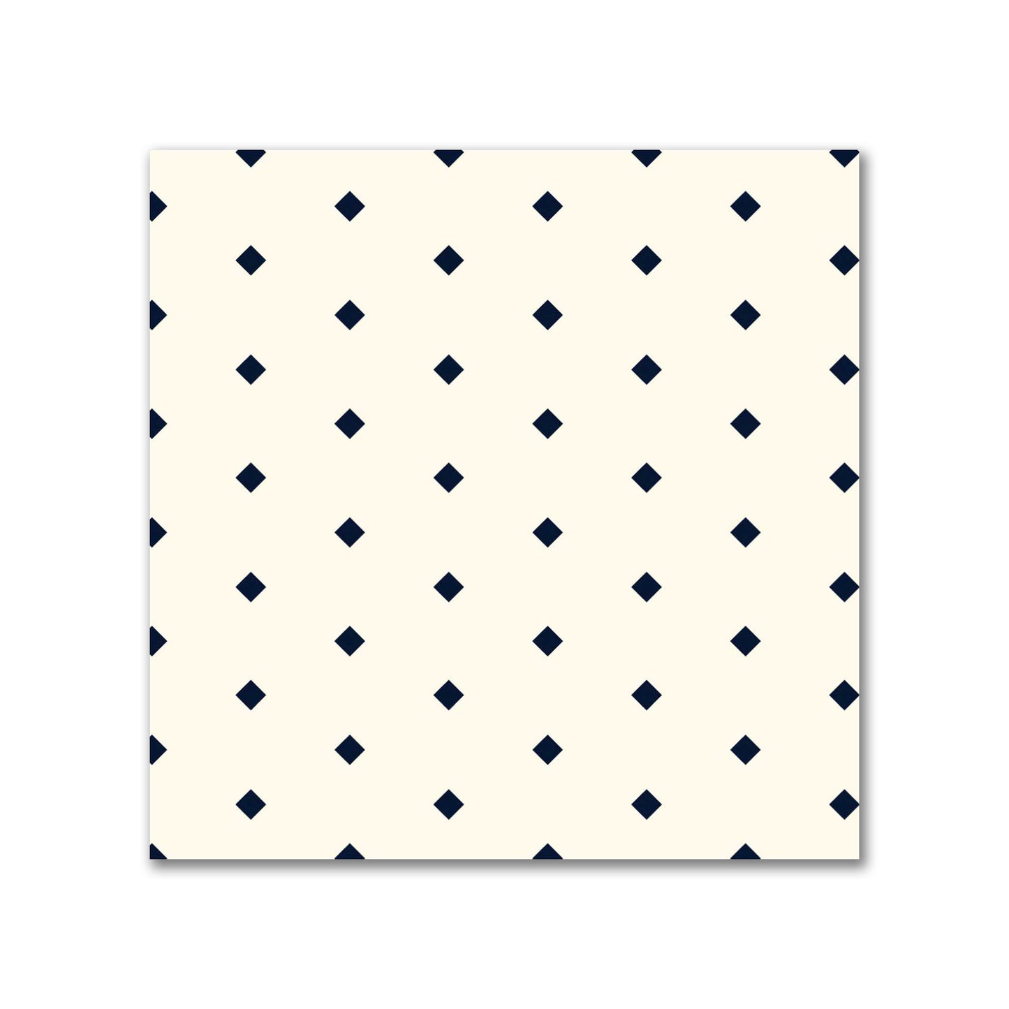 Spun Polyester Fabric with Fine Navy Blue Diamonds on Pale Cream #FASP-1273-111