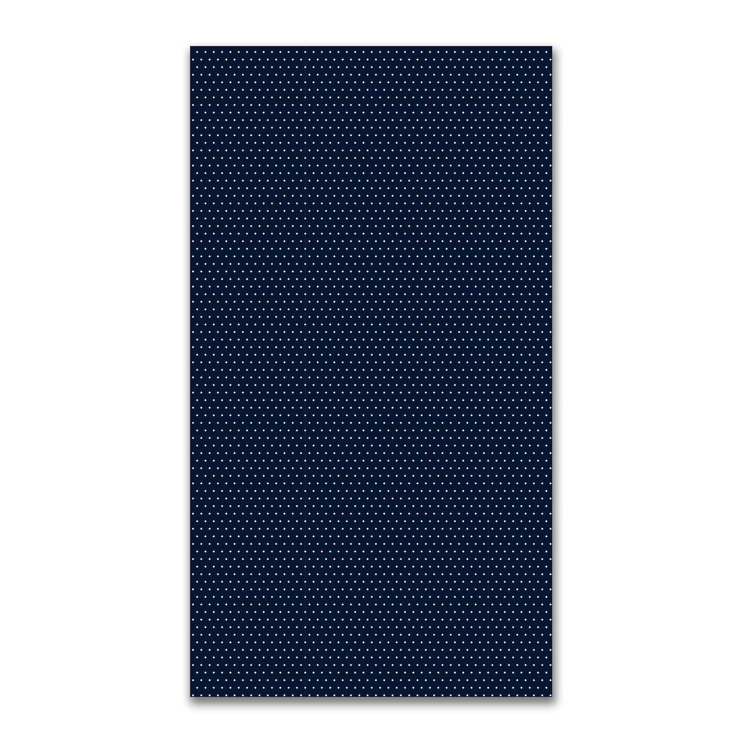Spun Polyester Fabric with Fine Pale Cream Diamonds on Navy Blue #FASP-1273-112