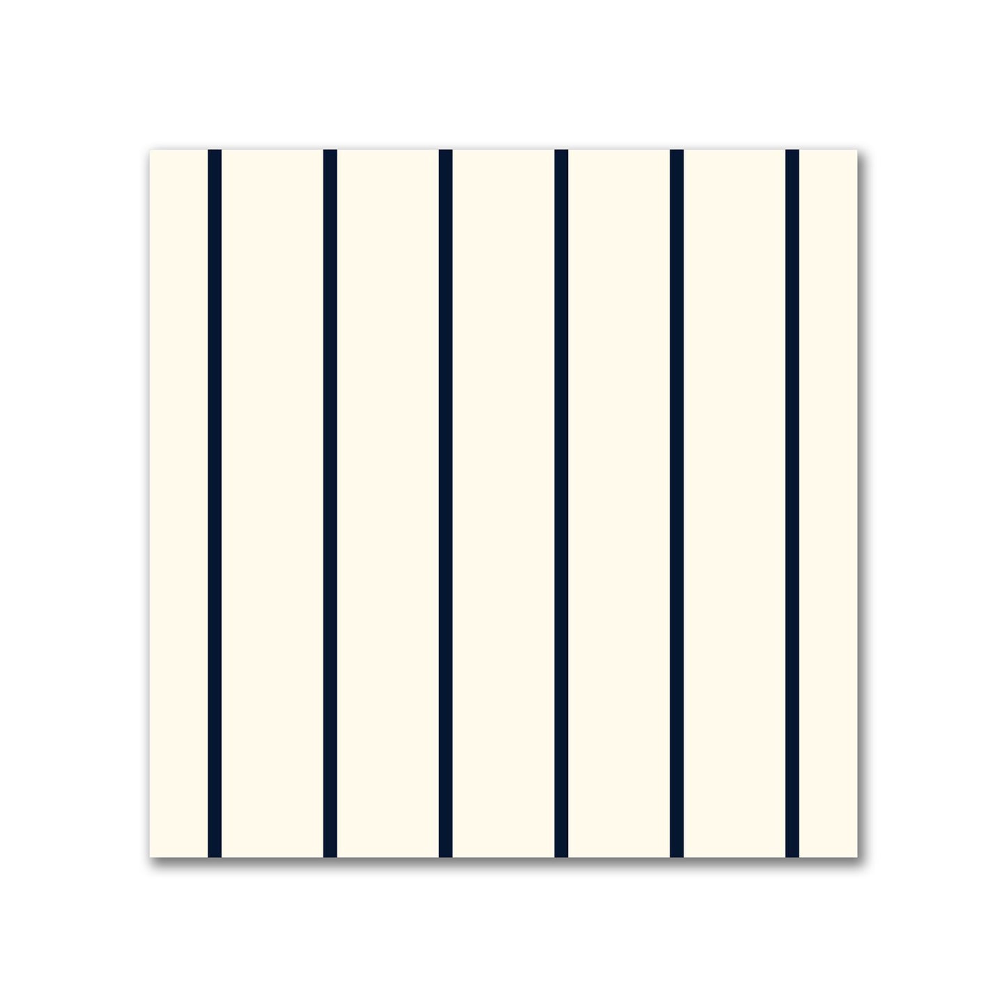 Spun Polyester Fabric with Fine Navy Blue Stripes on Pale Cream #FASP-1273-151