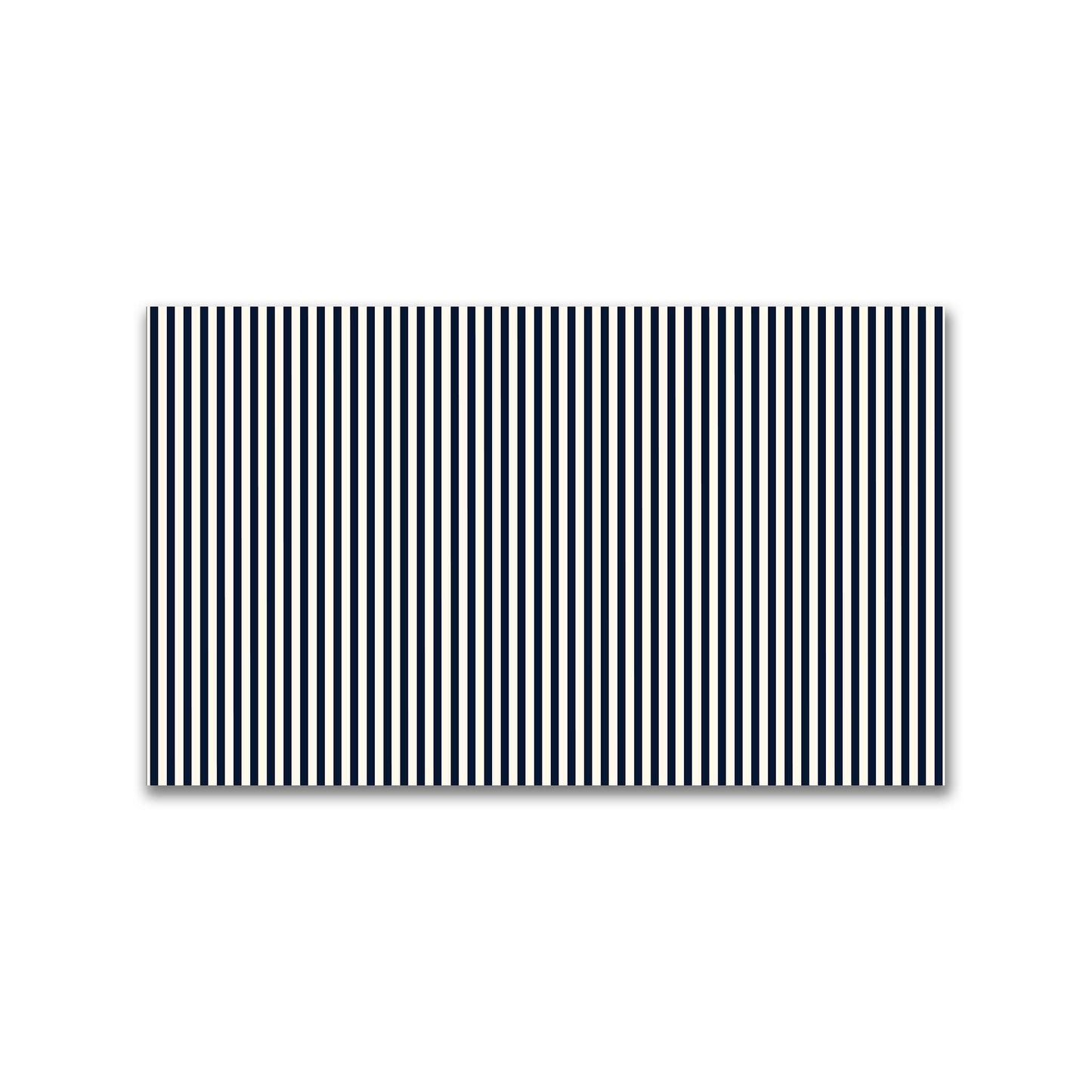 Spun Polyester Fabric with Thin Navy Blue Bars on Pale Cream #FASP-1273-241