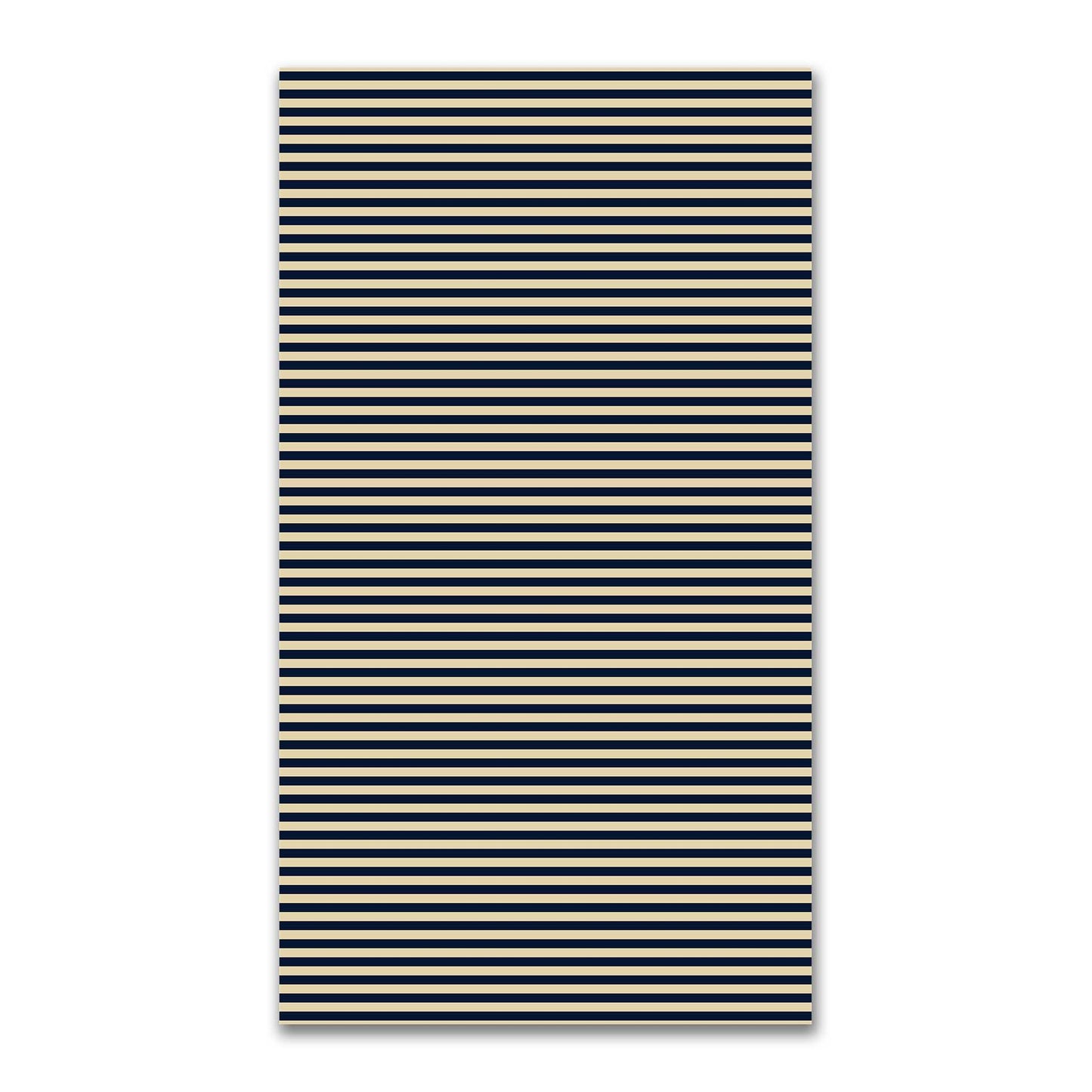 Spun Polyester Fabric with Navy Blue Bars on Tan #FASP-1274-051